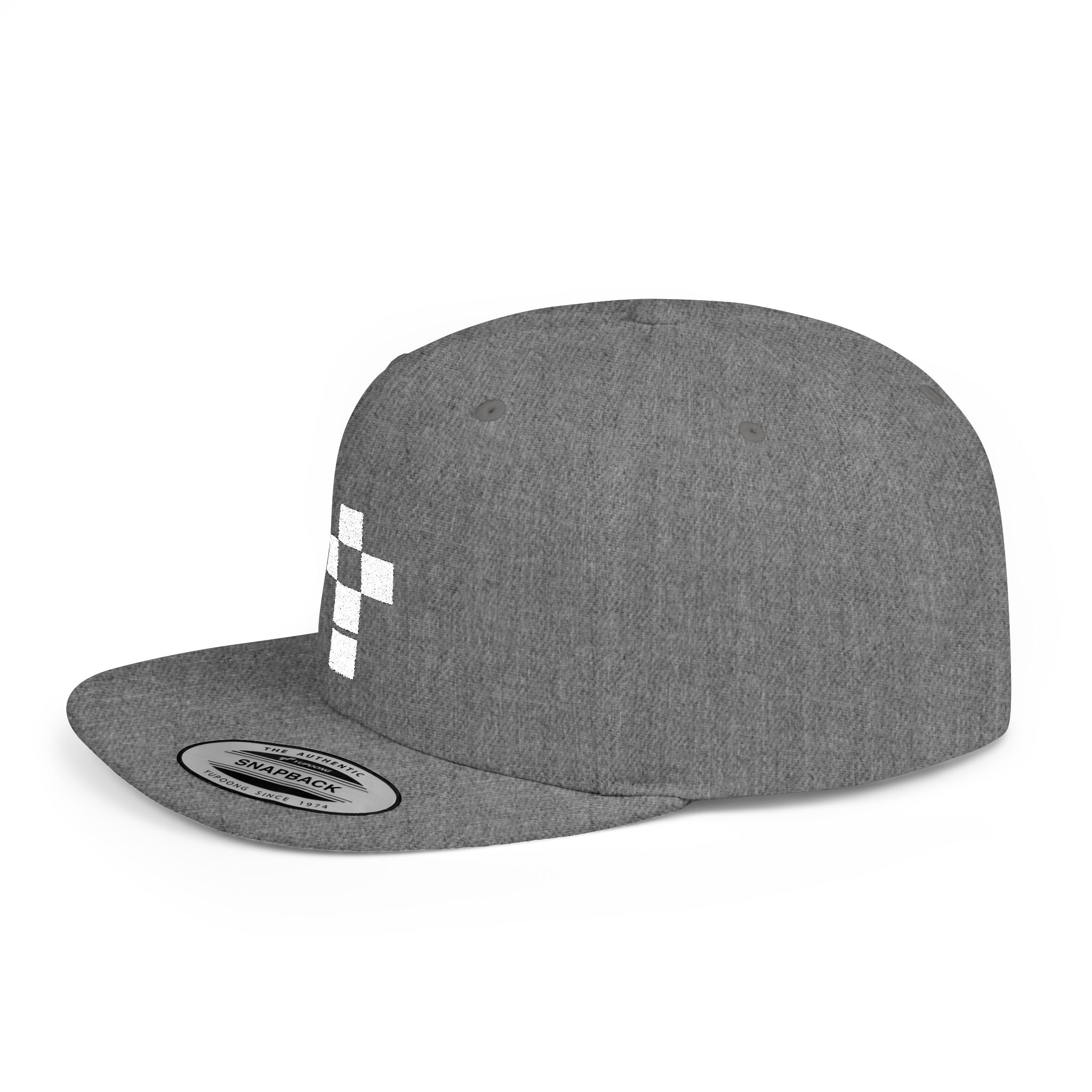 Cross Embroidered Flat Bill Snapback Hat — Minimal Religious Baseball Cap