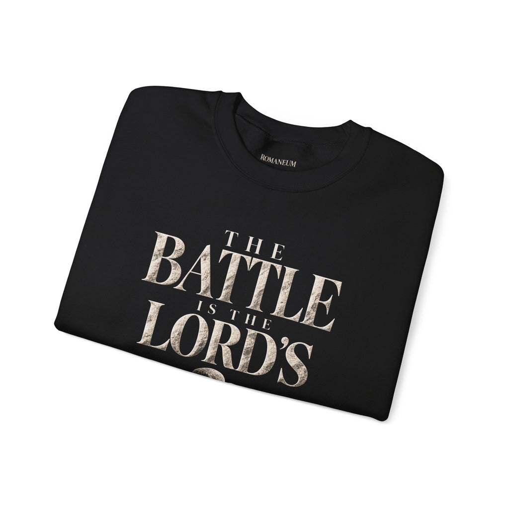 Crewneck Sweatshirt — "The Battle Is The Lord's" Roman-inspired Faith Sweatshirt