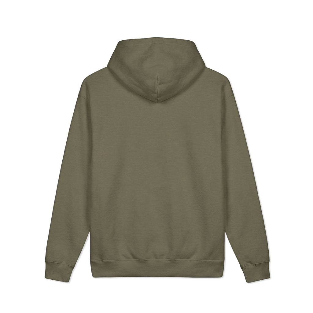 Romaneum Logo Hoodie — Minimalist Cream Pullover with Red Text