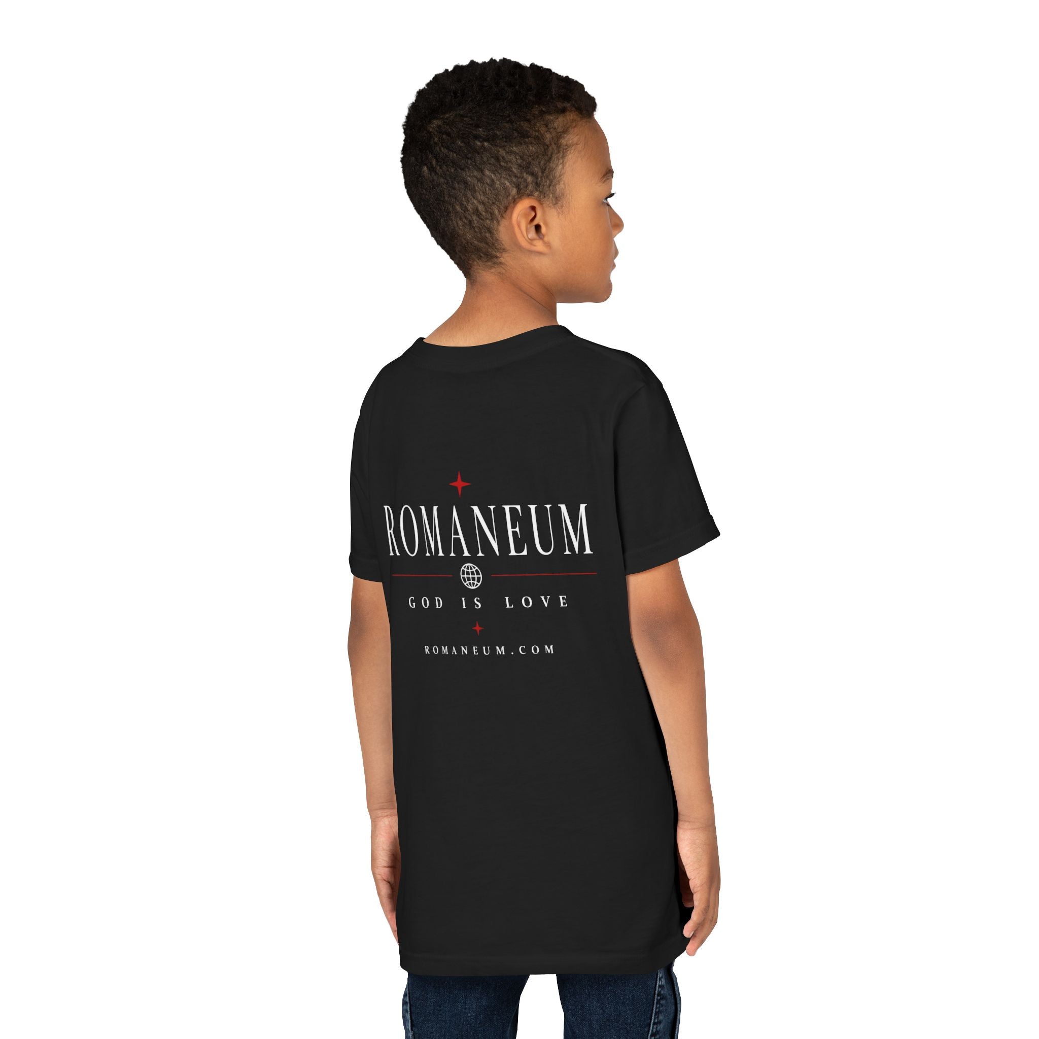 Youth Tee — ROMANEUM “AMOR / ROMA” God Is Love Graphic