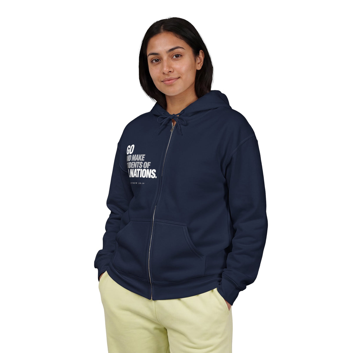 Zip Hoodie — "God Is Love" Full-Zip Sweatshirt (1 John 4:8)