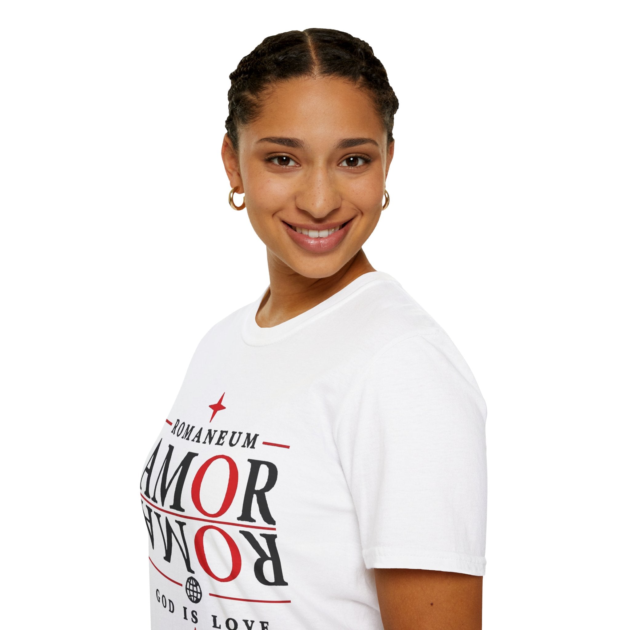 Amor/Roma 'ROMANEUM' Graphic T‑Shirt — 'AMOR' Reflection Design (God Is Love)