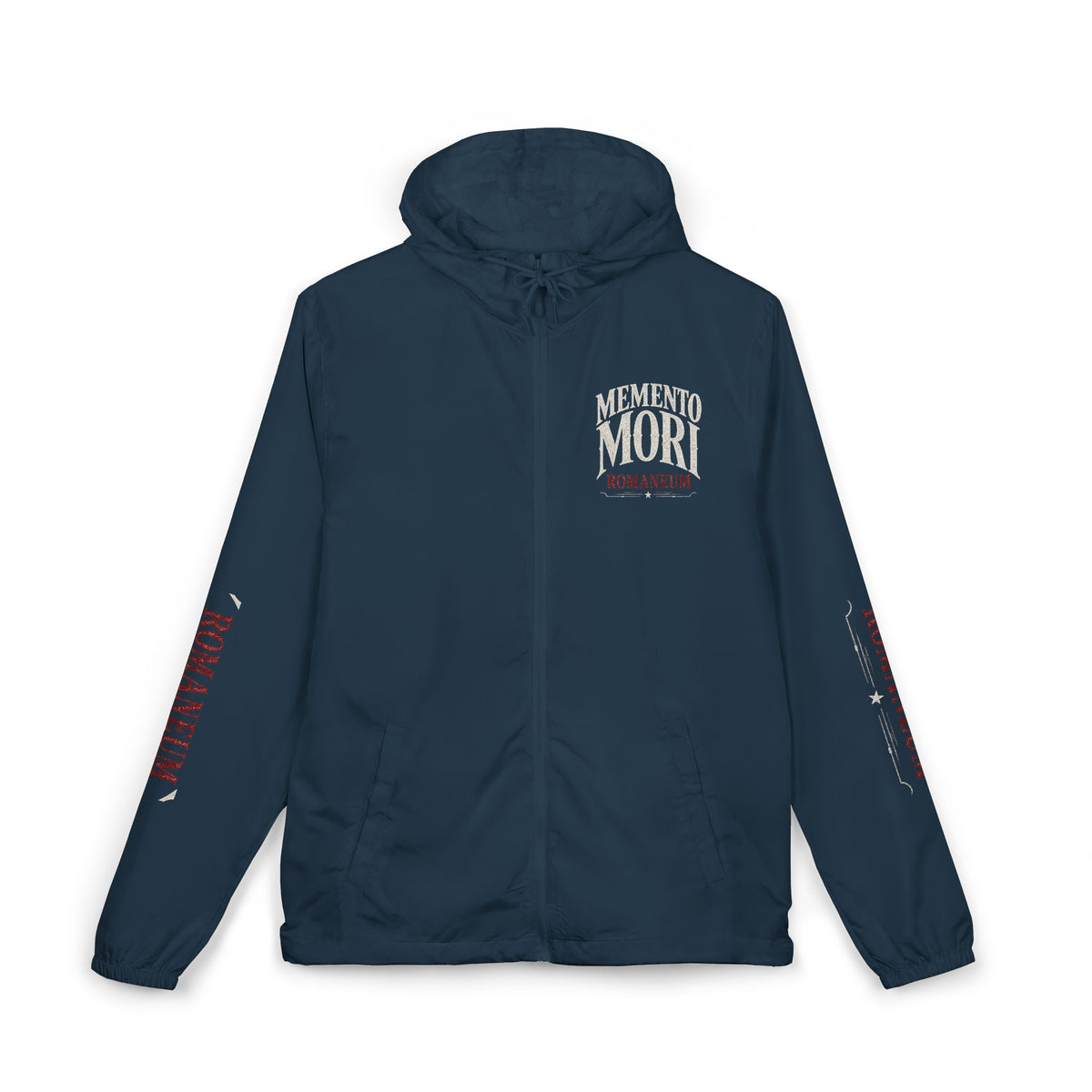 Memento Mori Skull Windbreaker Jacket — Romanum Gothic Hooded Windbreaker
