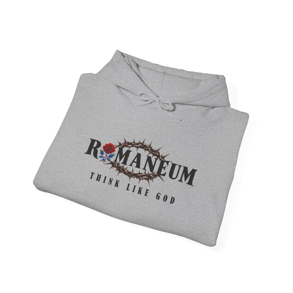 Romaneum Hoodie — Think Like God Rose Logo Pullover