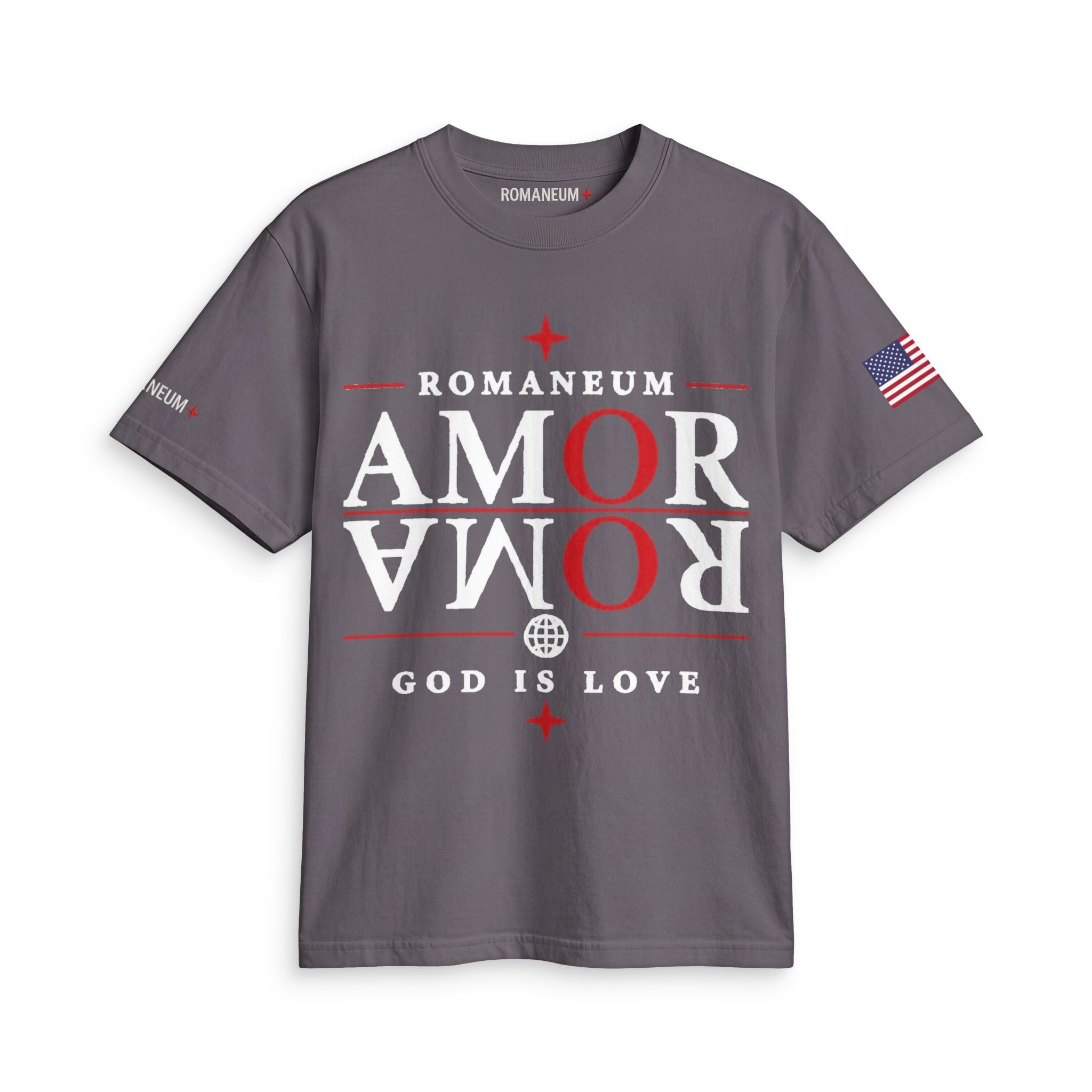 Romaneum "Amor/Roma" Active Tee — God Is Love Graphic Shirt