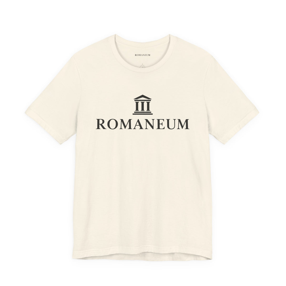 Romaneum Classic Logo T‑Shirt — Minimal Roman Architecture Tee