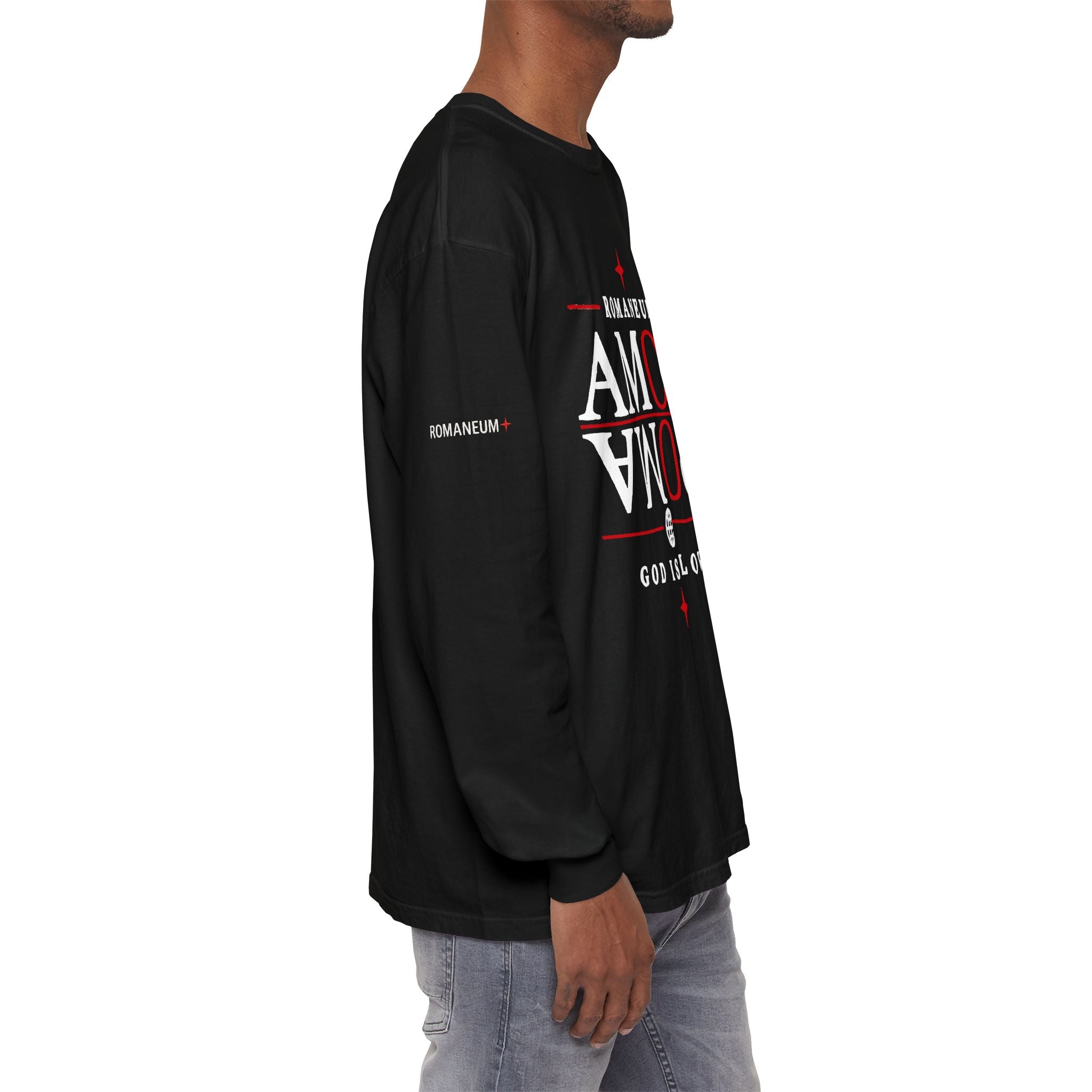 Romaneum "AMOR/ROMA" Long Sleeve Tee — God Is Love Graphic Shirt