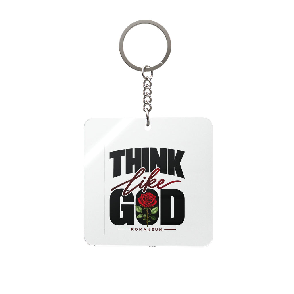Think Like God Square Keychain