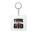 Think Like God Square Keychain
