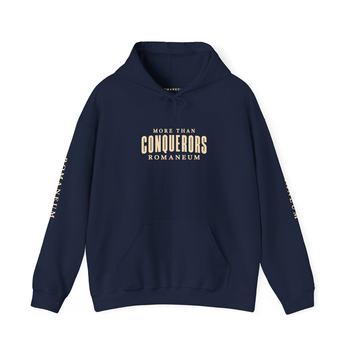 Conquerors Romaneum Hoodie — "More Than Conquerors" Sweatshirt