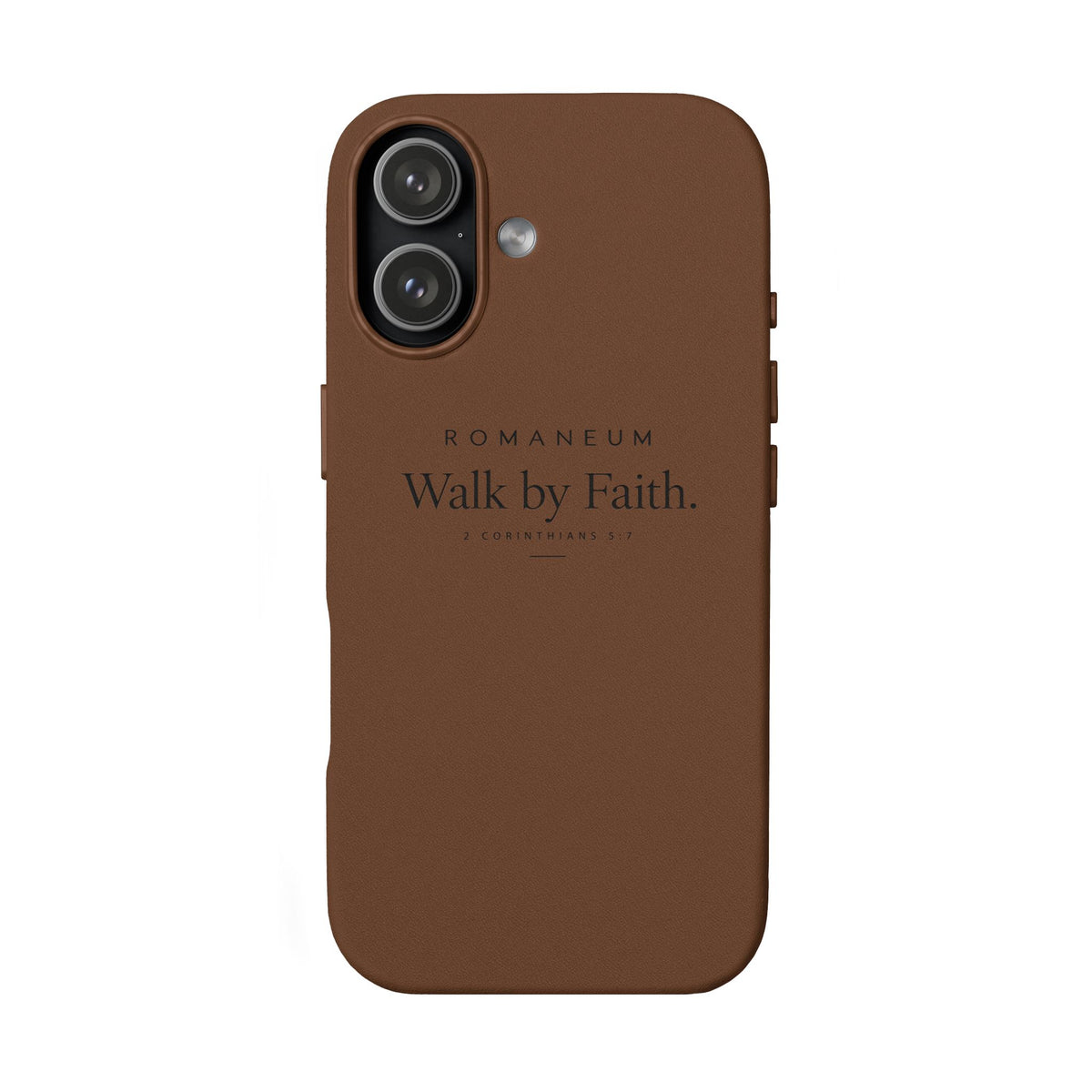 Engraved PU Leather Phone Case — ‘Walk by Faith’