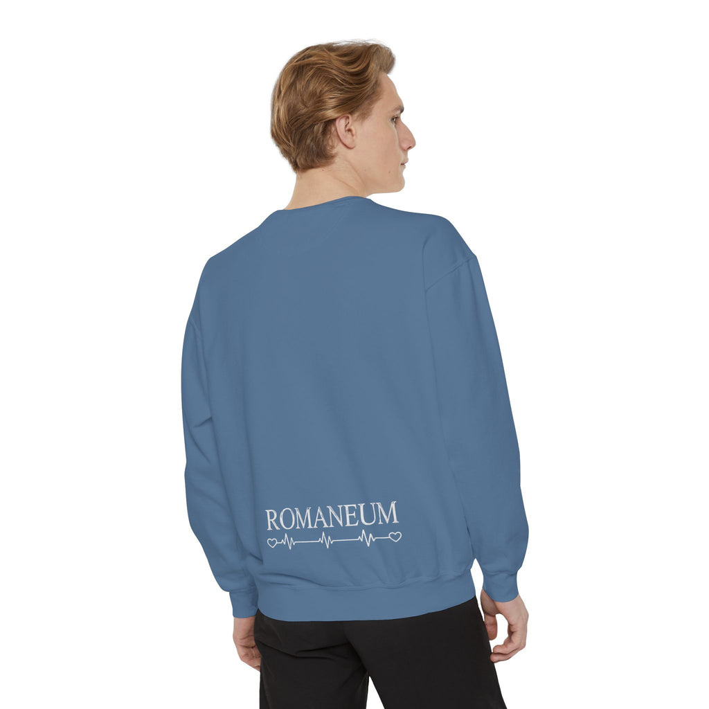Alpha Omega Heart design sweatshirt | God is Love 1 John 4:8 RomanEum