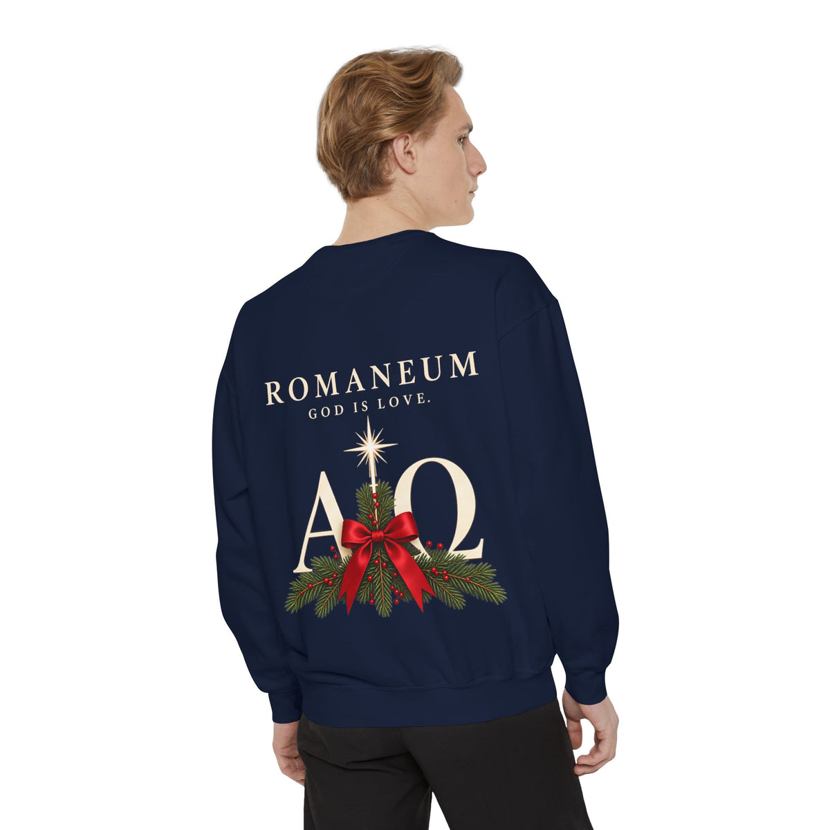 Christmas Alpha Omega Sweatshirt — Romaneum 'God Is Love' Holiday Crewneck
