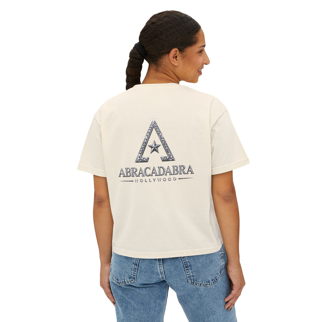 Abracadabra Hollywood Boxy Tee — Vintage Magic Star Graphic