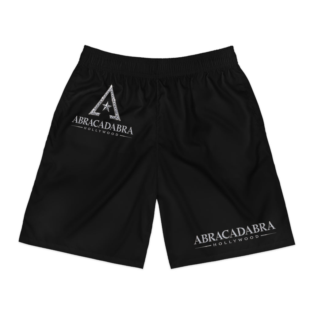 Abracadabra Hollywood Men's Jogger Shorts — Black Logo Athletic Shorts