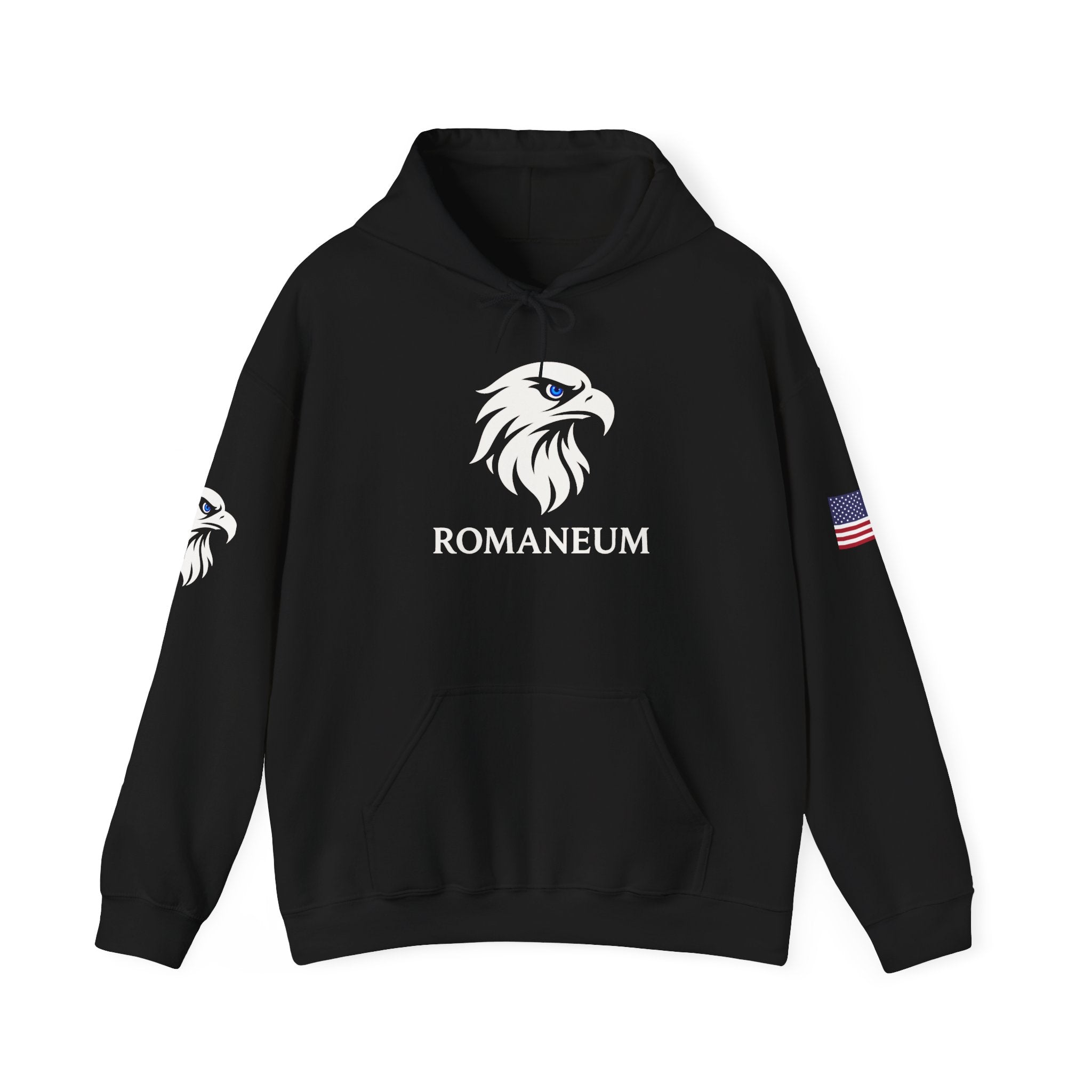 Romaneum Eagle Logo Hoodie | Romaneum School Crest, Patriotic Sleeve Design