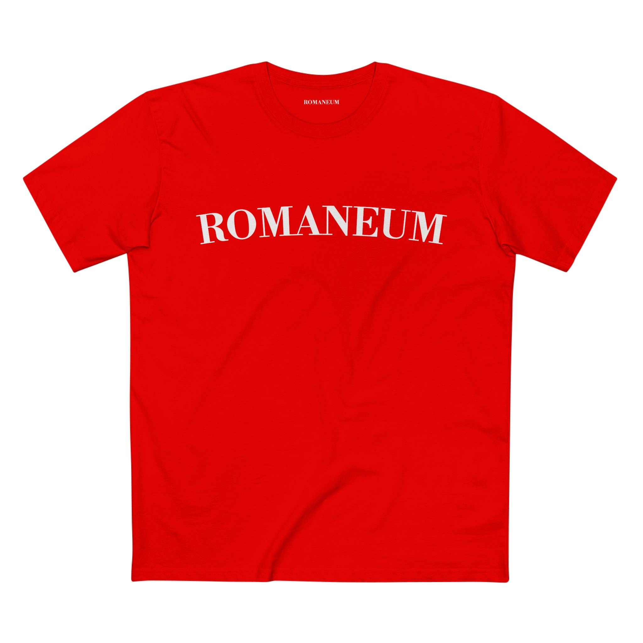 ROMANEUM Classic Logo Tee — Minimalist Vintage Lettering T-Shirt