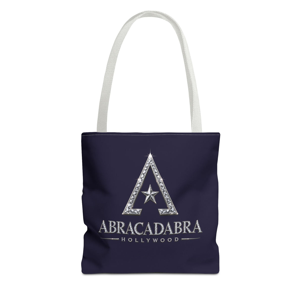 Abracadabra Hollywood Logo Tote Bag — Magic-Themed Navy AOP Tote