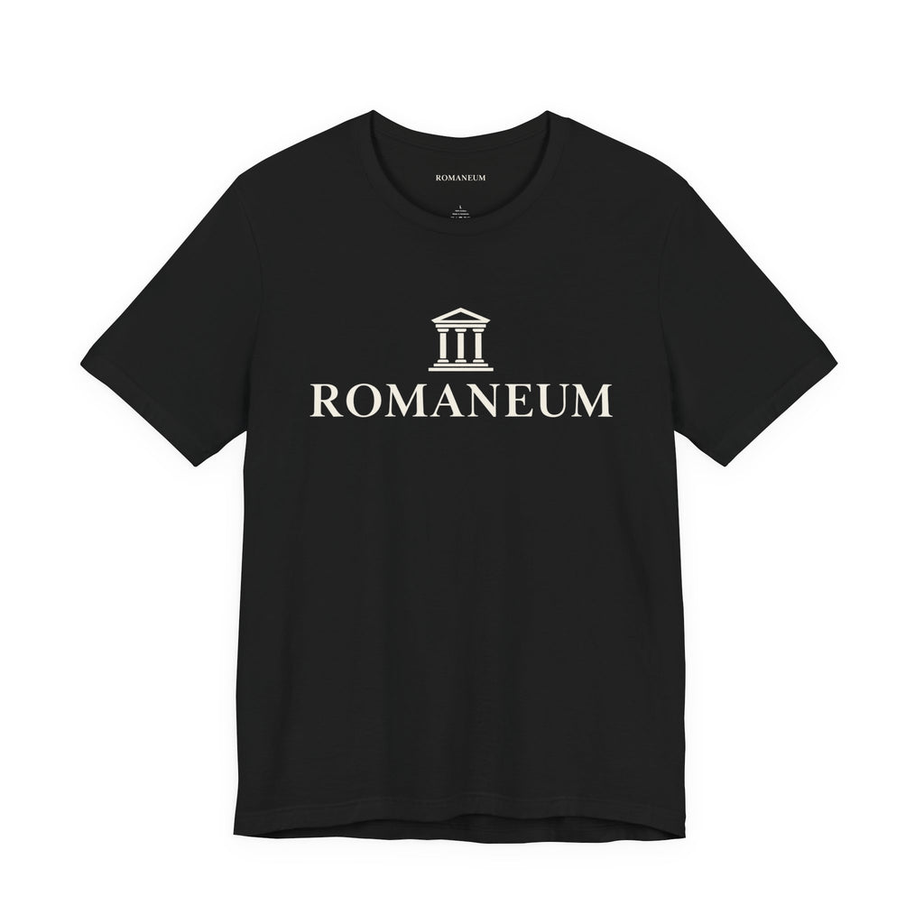 Romaneum Classic Logo T‑Shirt — Minimal Roman Architecture Tee