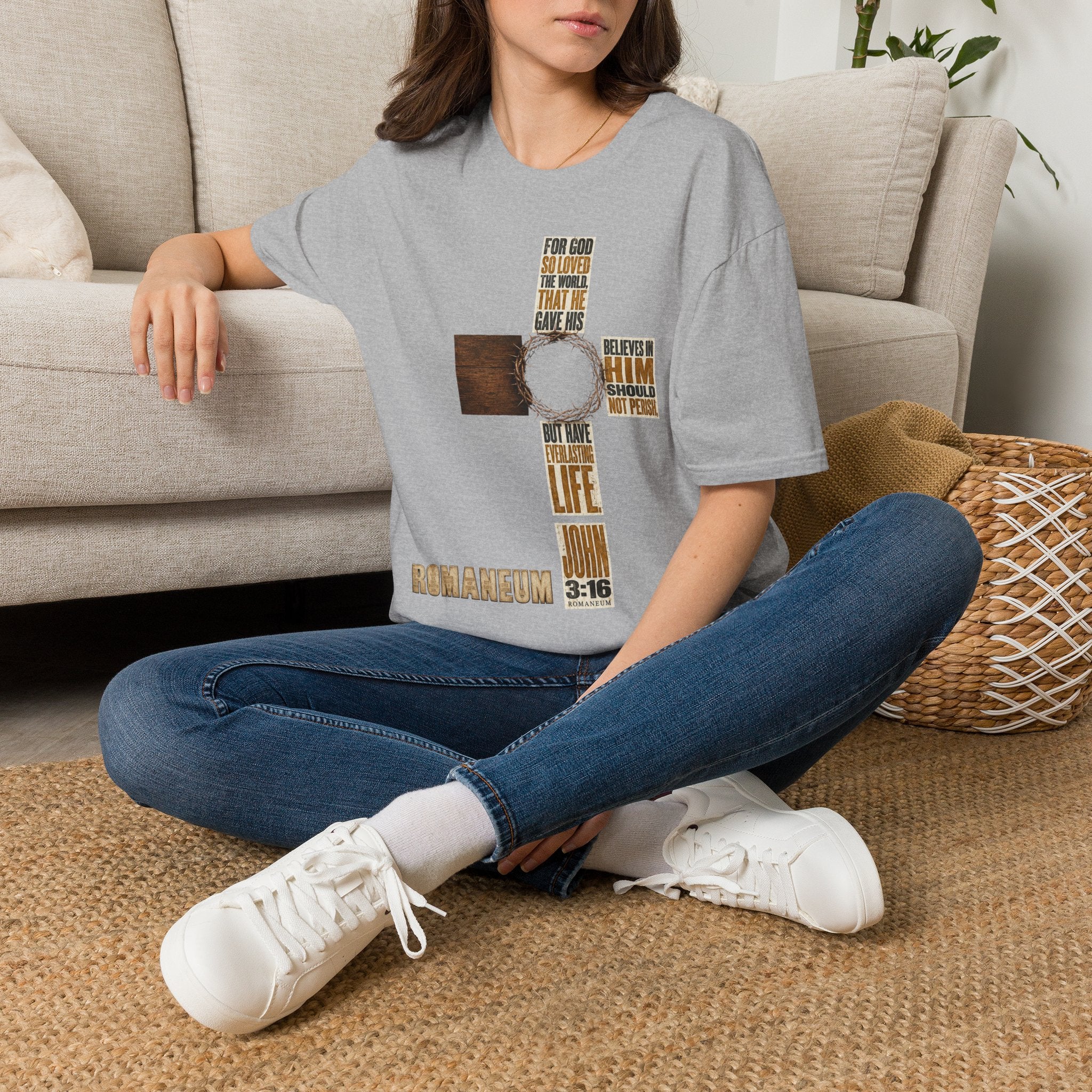 John 3:16 Cross T-Shirt — Faith Tee (For God So Loved)