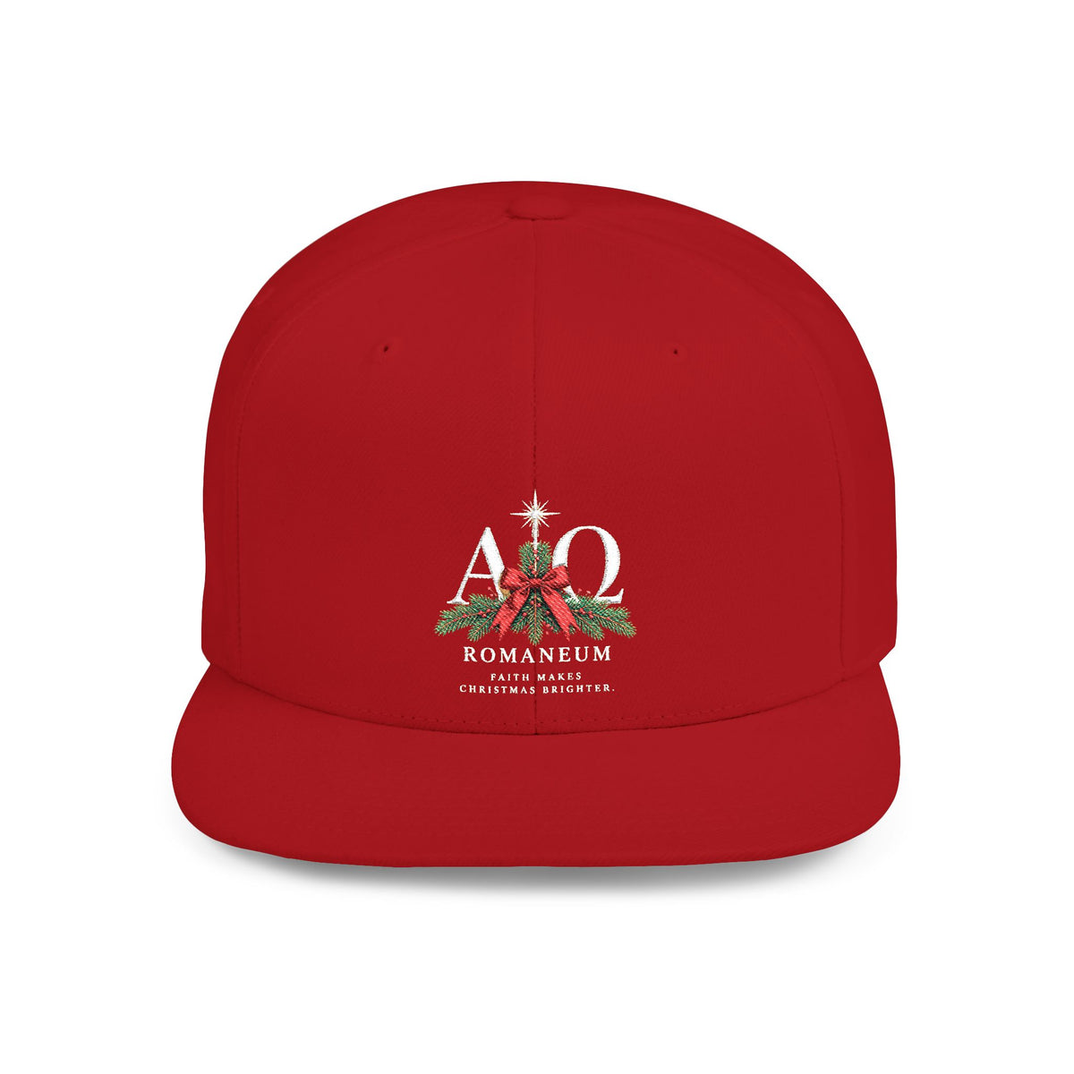 Snapback Hat — Christmas Romaneum Crest Flat Bill Cap