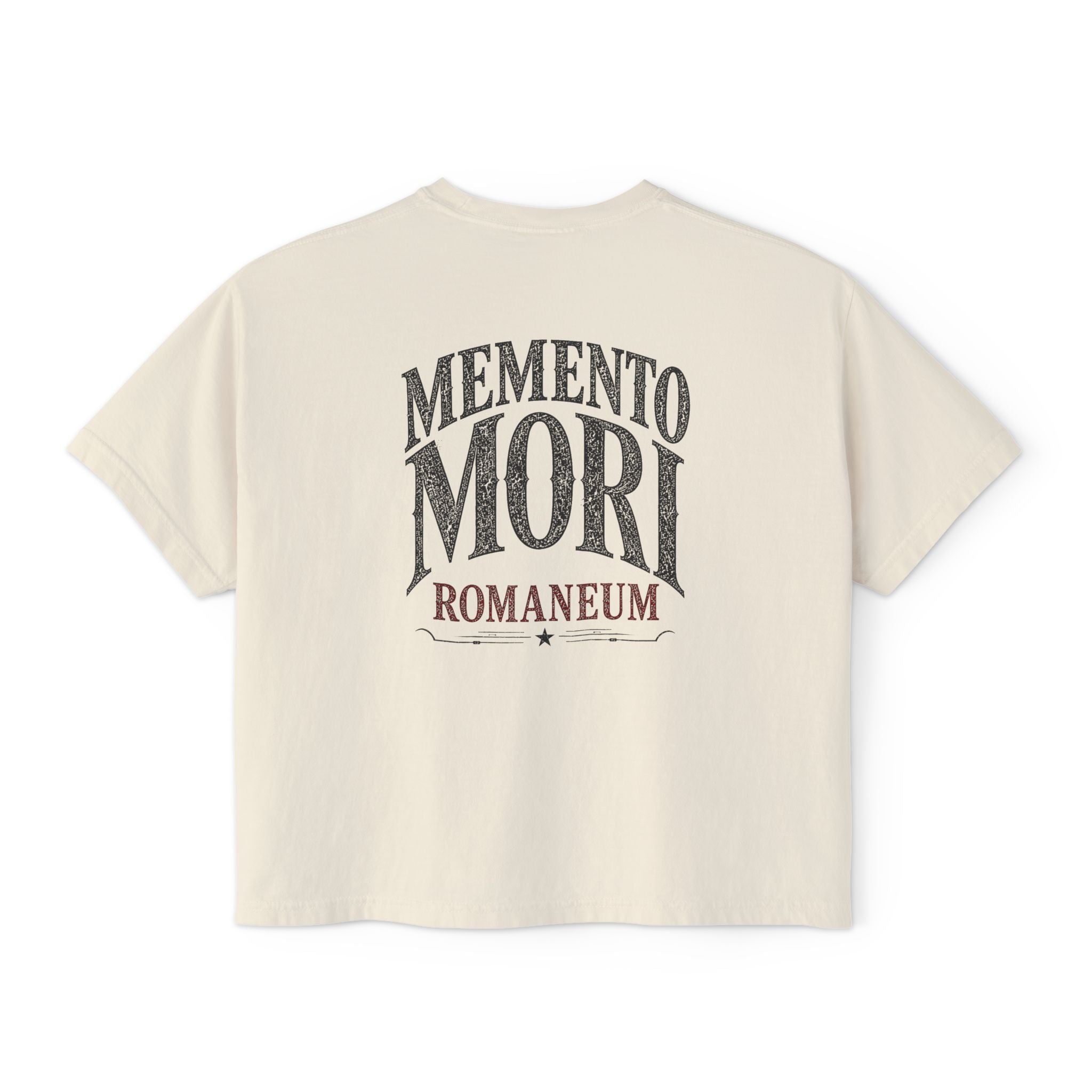 Memento Mori Boxy Tee — Vintage Skull Romaneum Graphic Shirt
