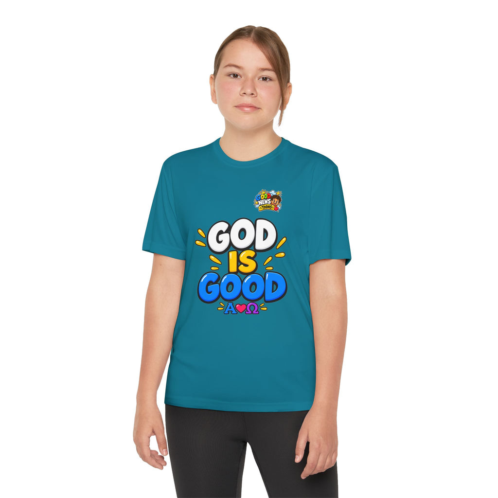 Youth T-Shirt — "God Is Good" Colorful Kids Faith Tee