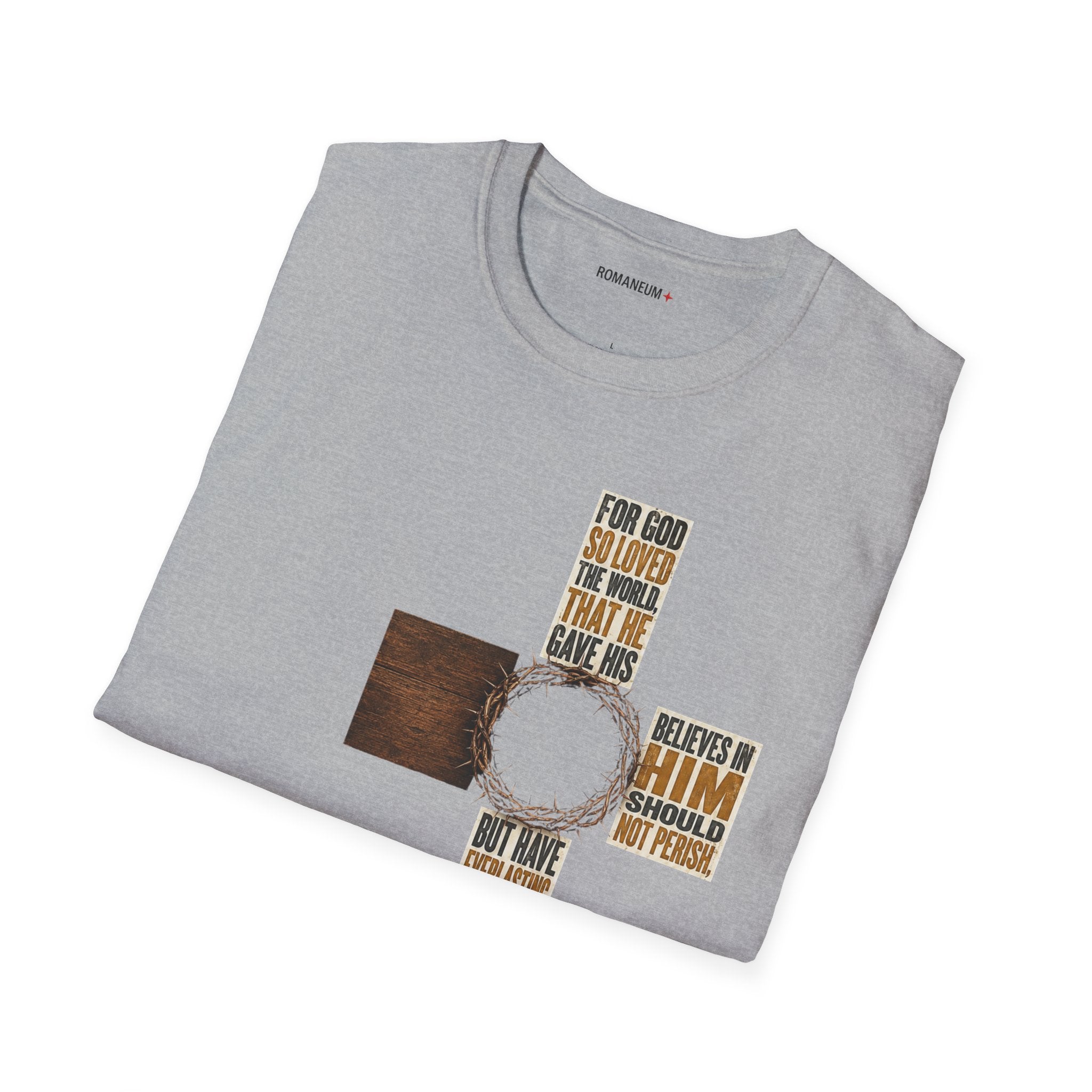 John 3:16 Cross T-Shirt — Faith Tee (For God So Loved)