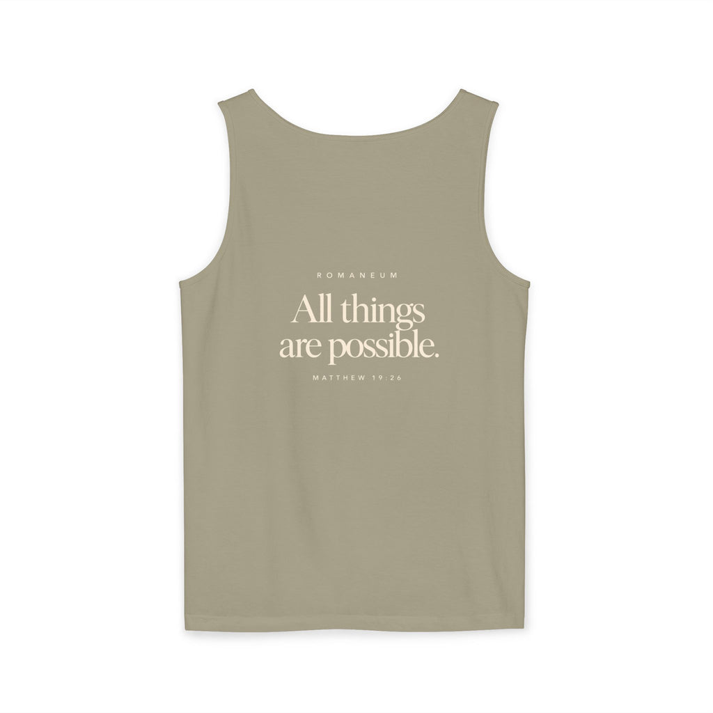 RomaneumTank Top — "With God all things are possible" (Matthew 19:26)