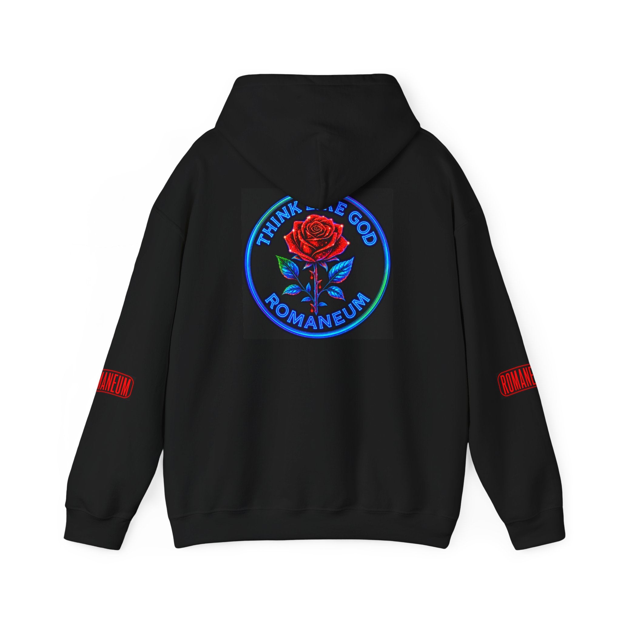 Romaneum Eagle & Rose Hoodie — 'Think Like God' Graphic Pullover