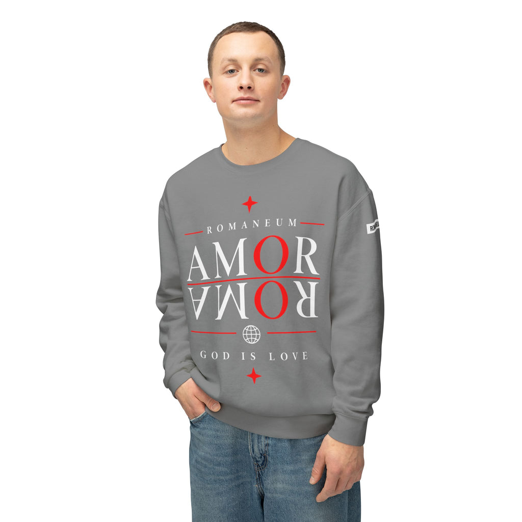 Romaneum Amor Crewneck Sweatshirt — God Is Love Graphic