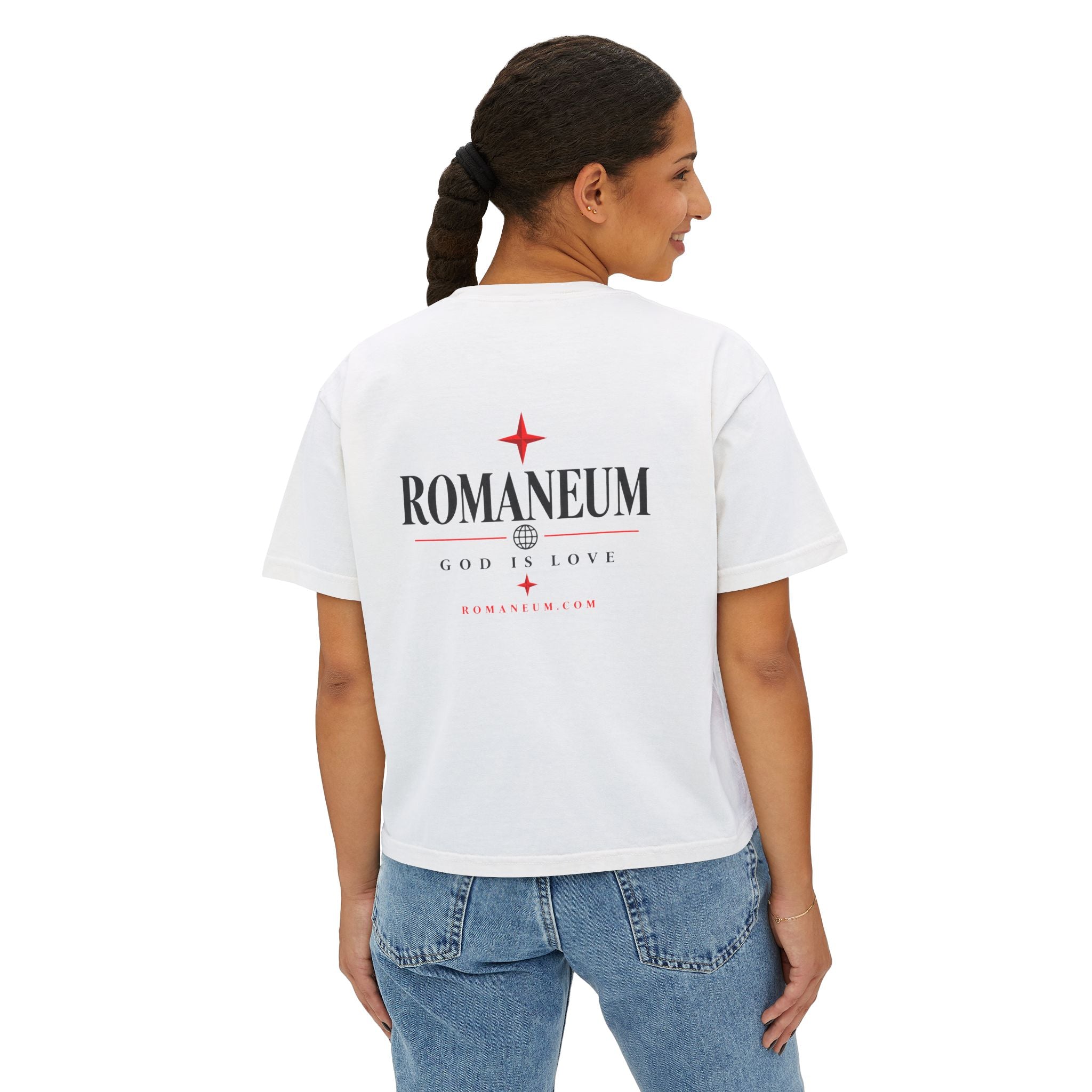 Christian Amor Amor Boxy Tee — "Amor" Graphic Crop Tee (God Is Love)