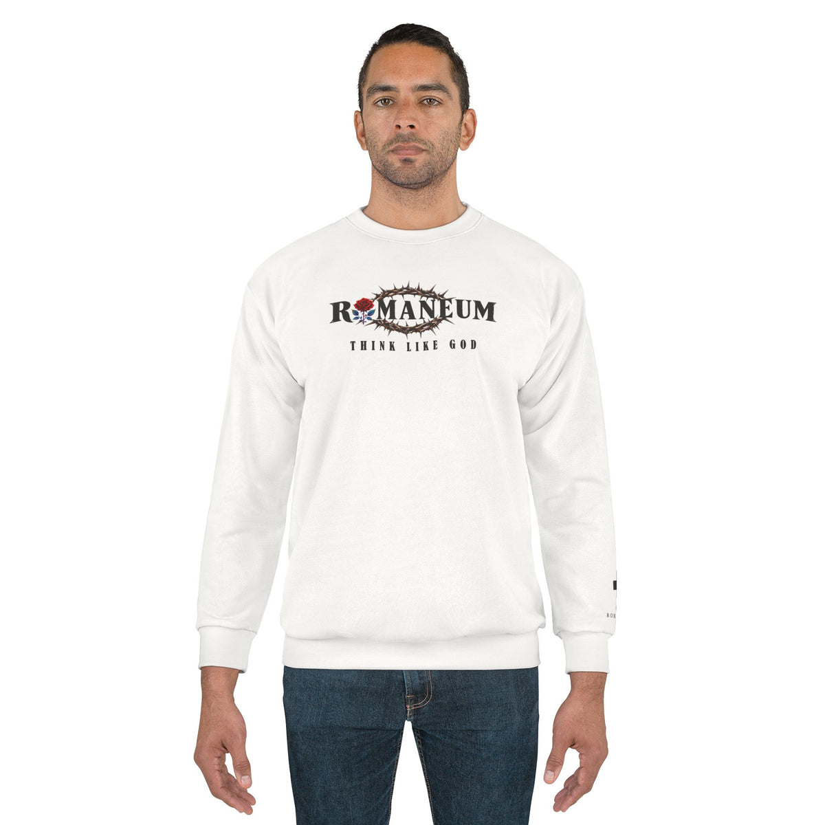 Think Like God Sweatshirt — Romaneum Rose Graphic Crewneck
