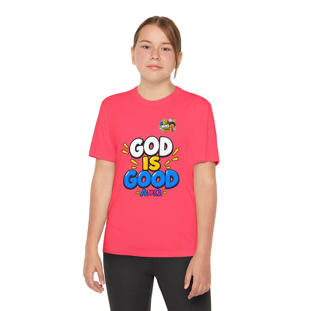 Youth T-Shirt — "God Is Good" Colorful Kids Faith Tee