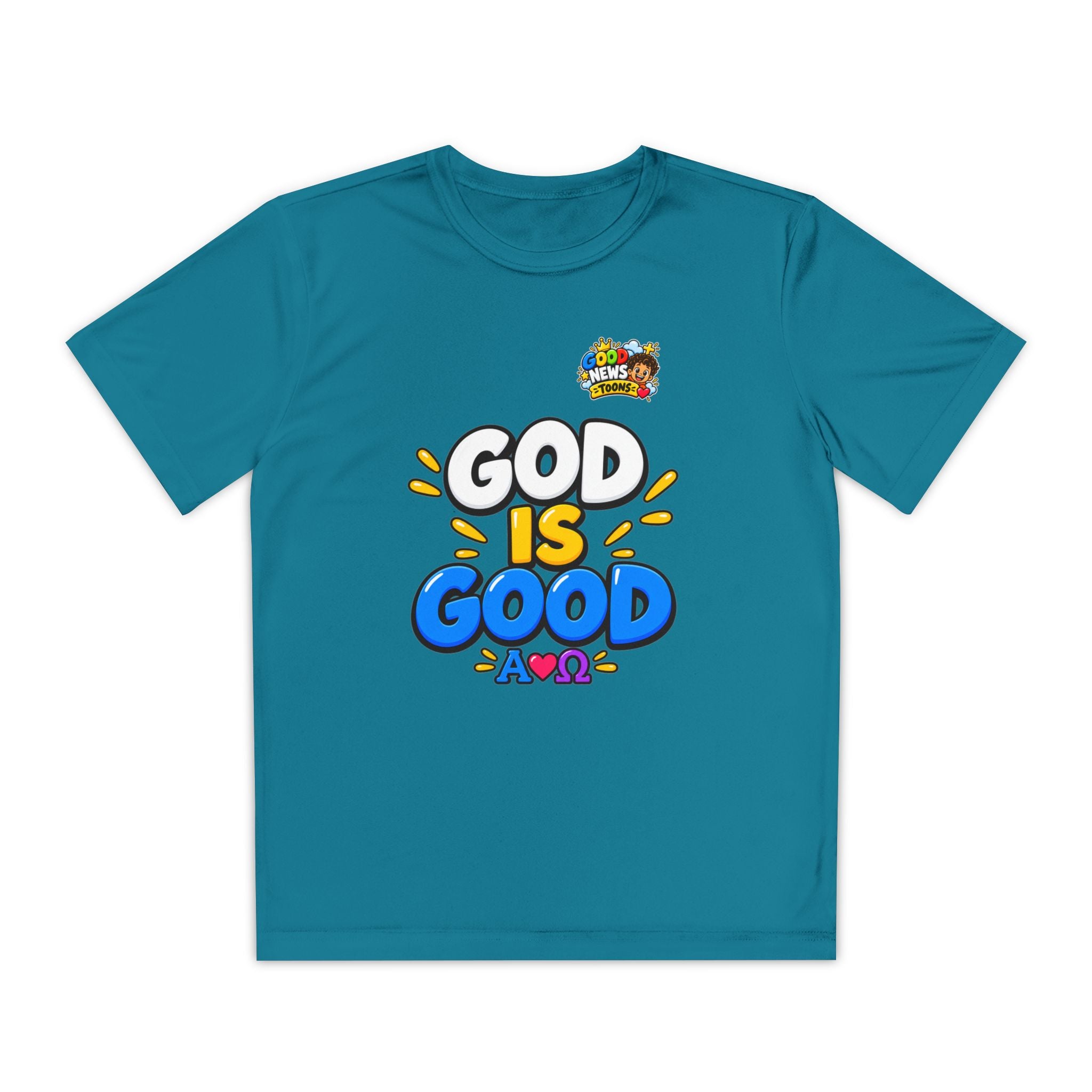 Youth T-Shirt — "God Is Good" Colorful Kids Faith Tee