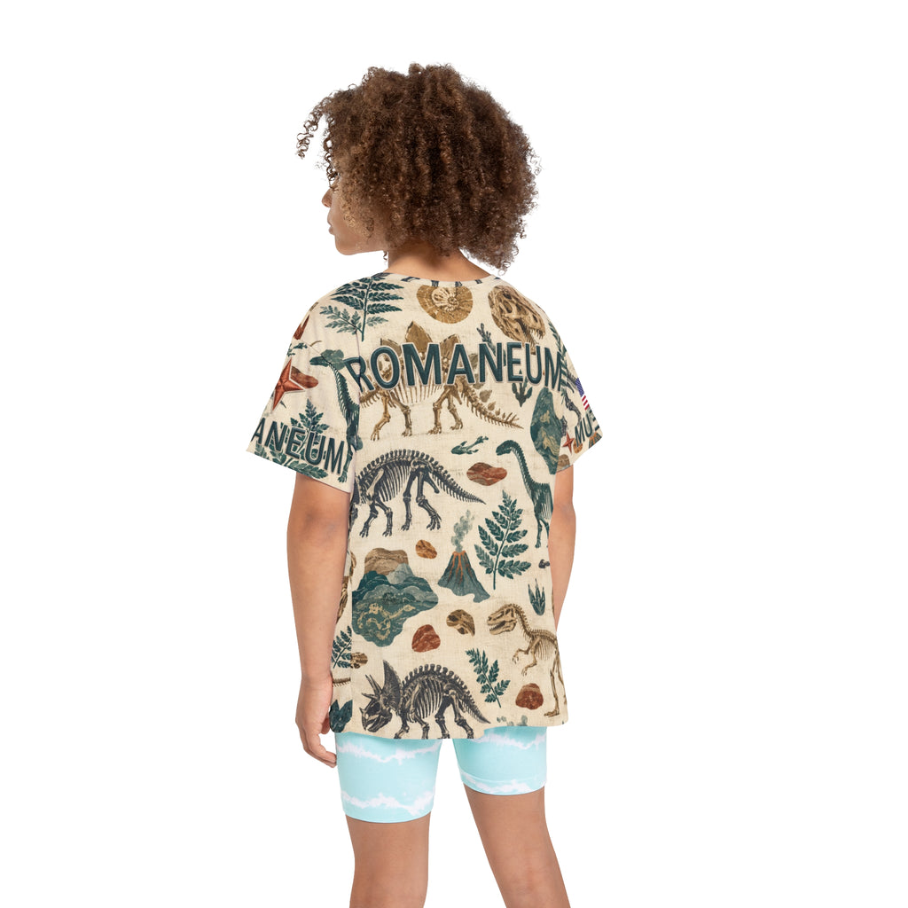 Kids Dinosaur Jersey — 'Romaneum' All-Over Print Sports Tee