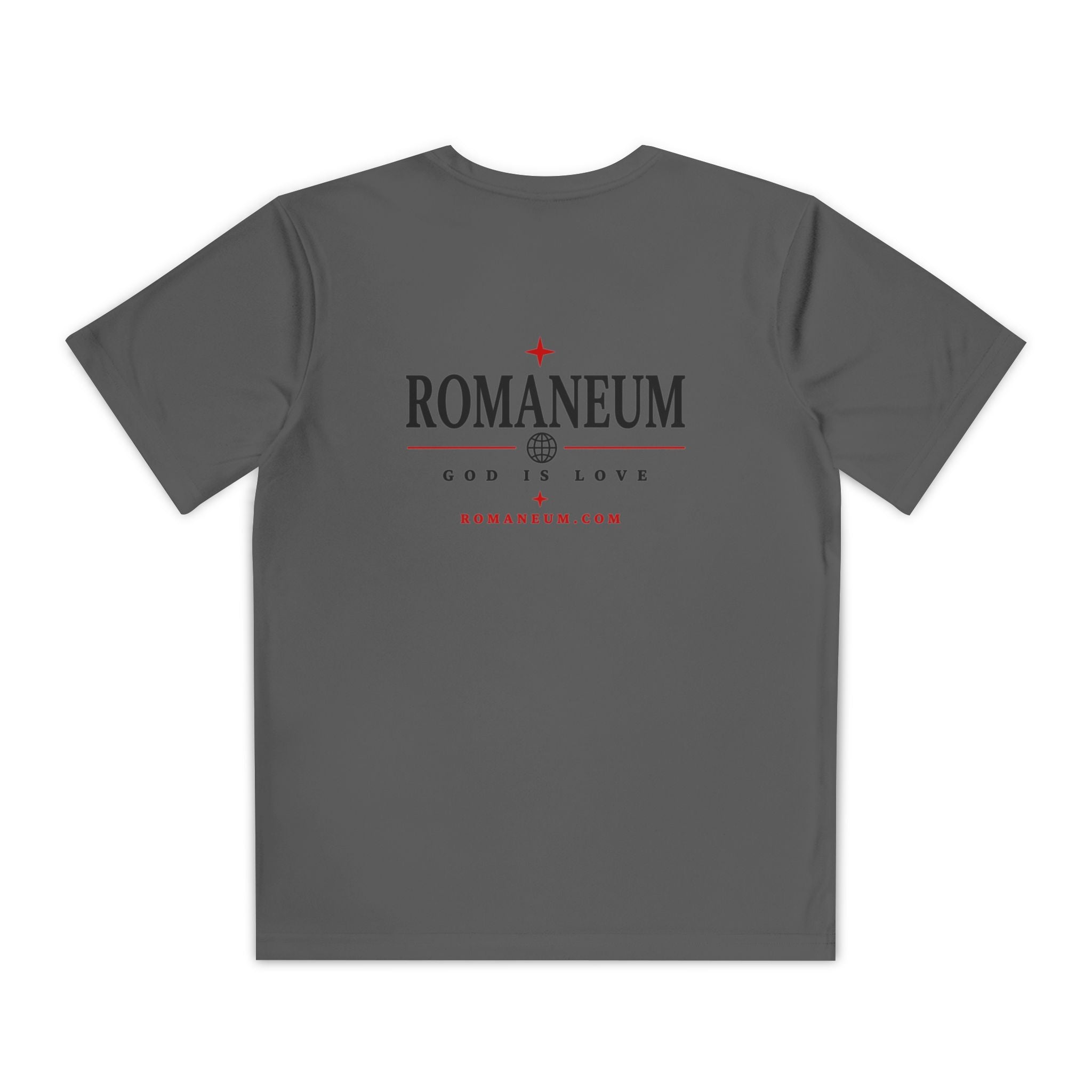Youth Tee — ROMANEUM “AMOR/ROMA” Graphic Christian Shirt (God is Love)