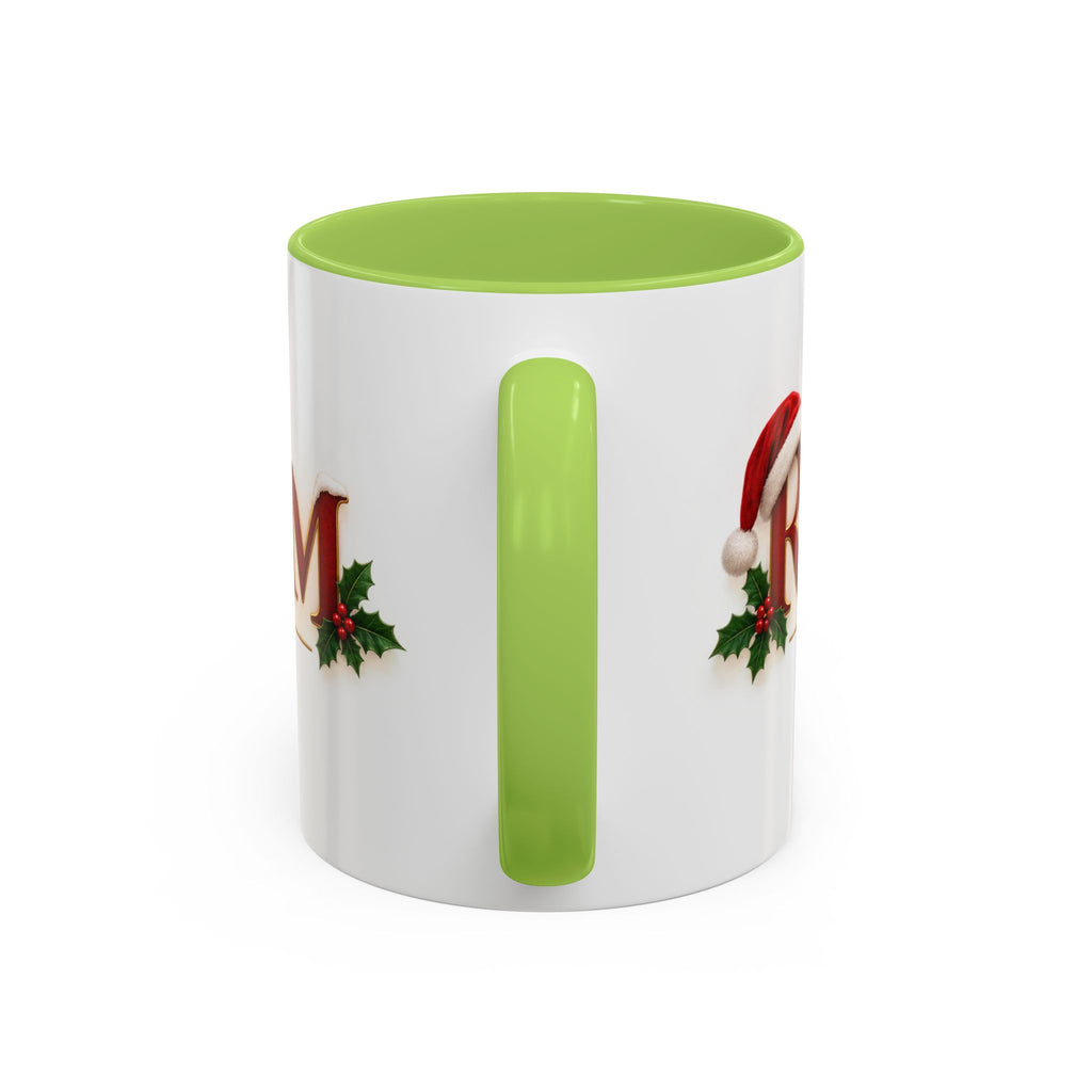 Christmas Accent Coffee Mug - Festive Garland & Bow Holiday Drinkware (11/15oz)