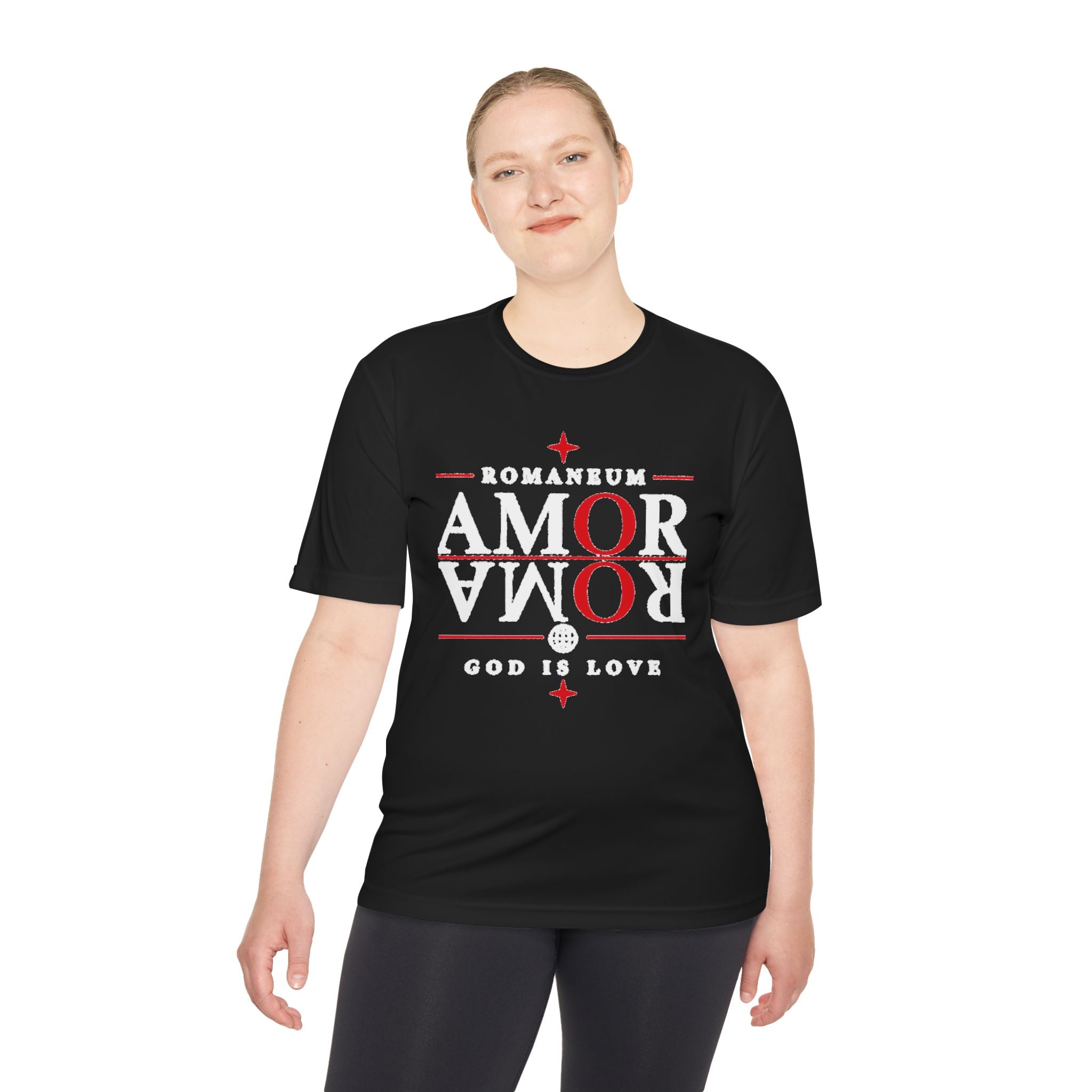 Romaneum AMOR Reversible Graphic Tee — "God Is Love" Christian Scripture Shirt