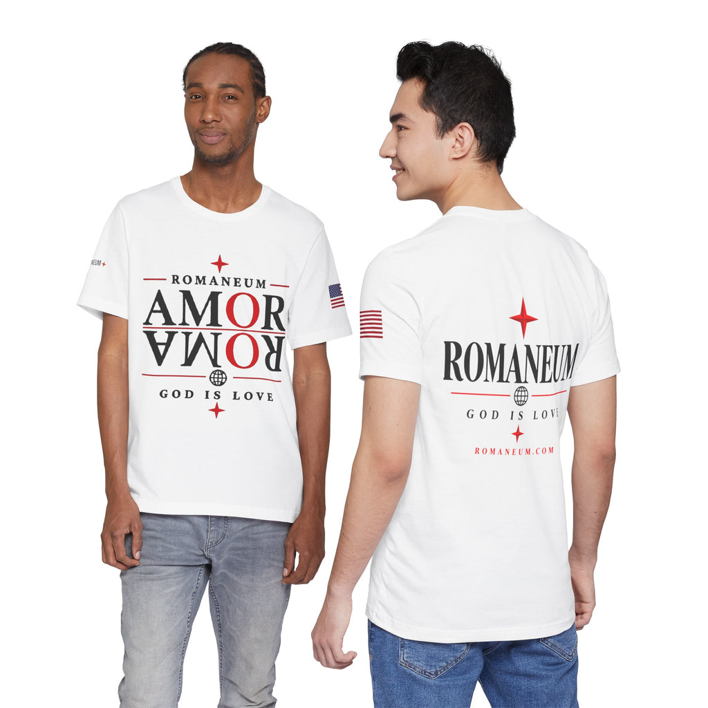 Romaneum 'AMOR/ROMA' God Is Love Graphic Tee