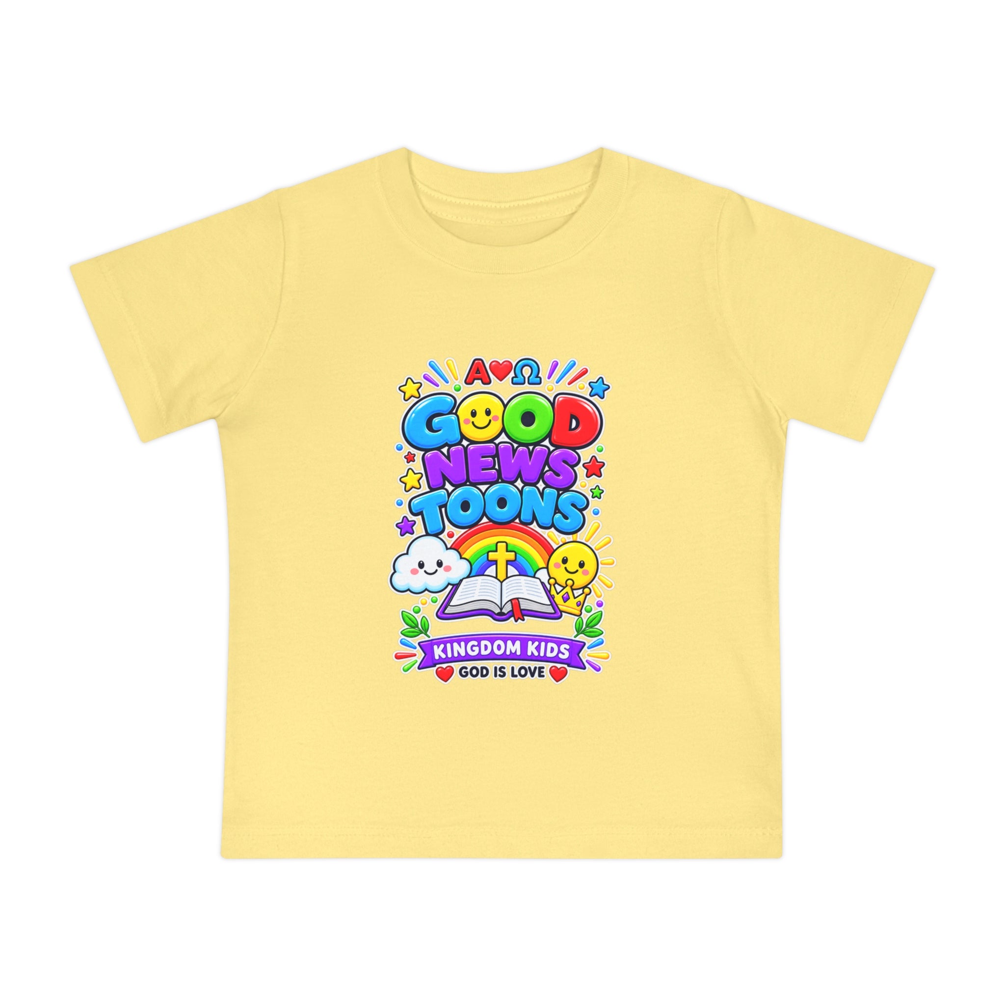 Baby T-Shirt — "Good News Toons" Kingdom Kids Tee (God Is Love)