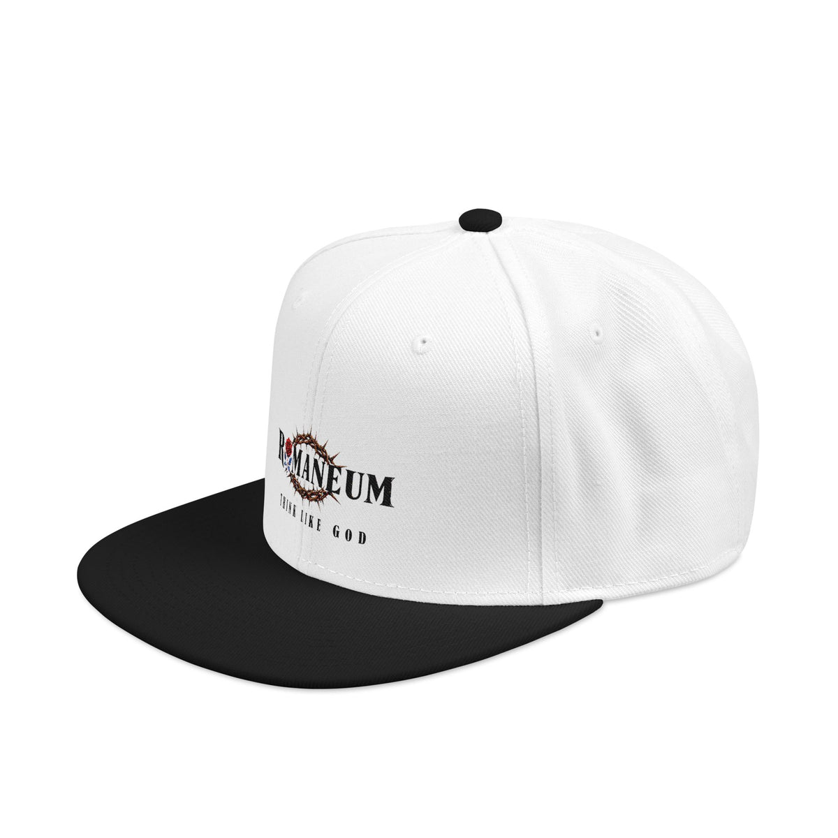 Think Like God Embroidered Snapback Hat — Vintage Floral 'Museum' Logo Cap