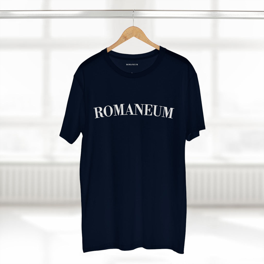 ROMANEUM Classic Logo Tee — Minimalist Vintage Lettering T-Shirt