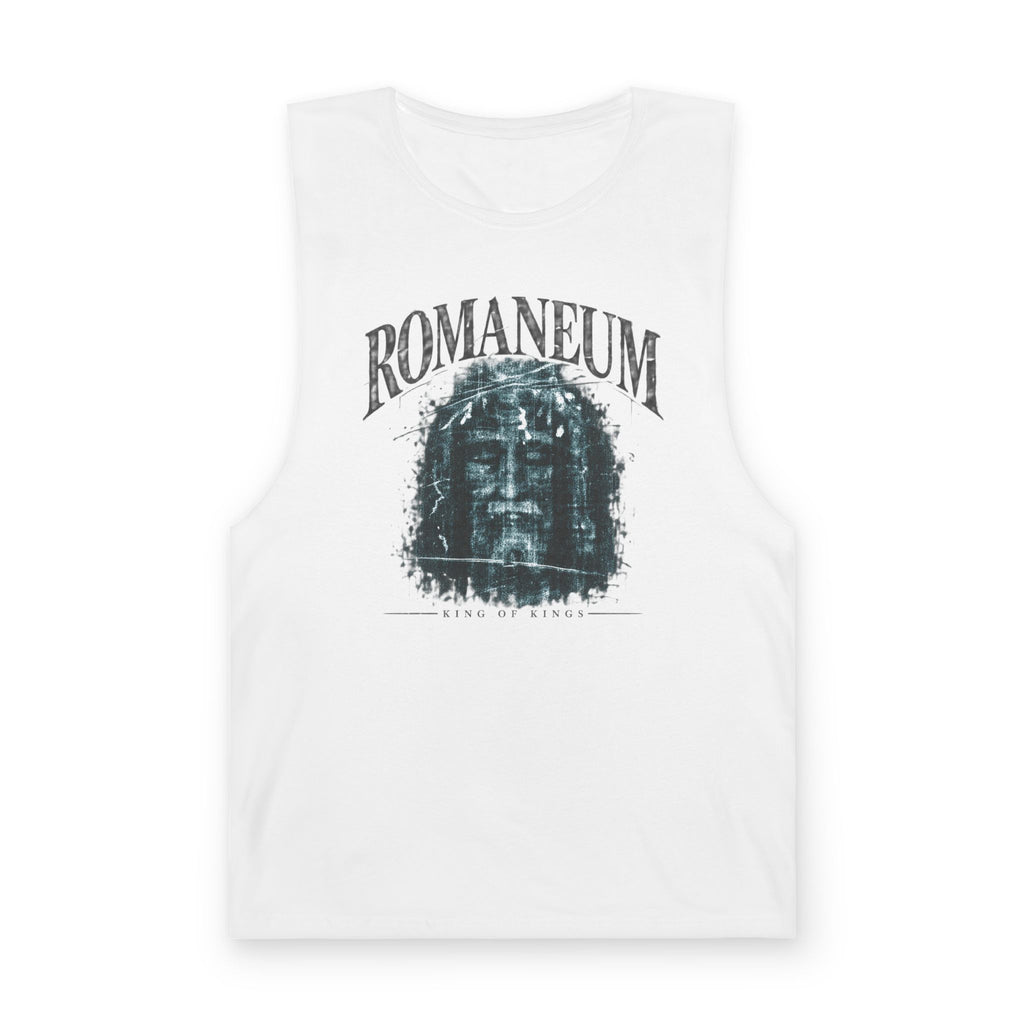 Romaneum Graphic Tank — Distressed Classical Face Summer Muscle Tee