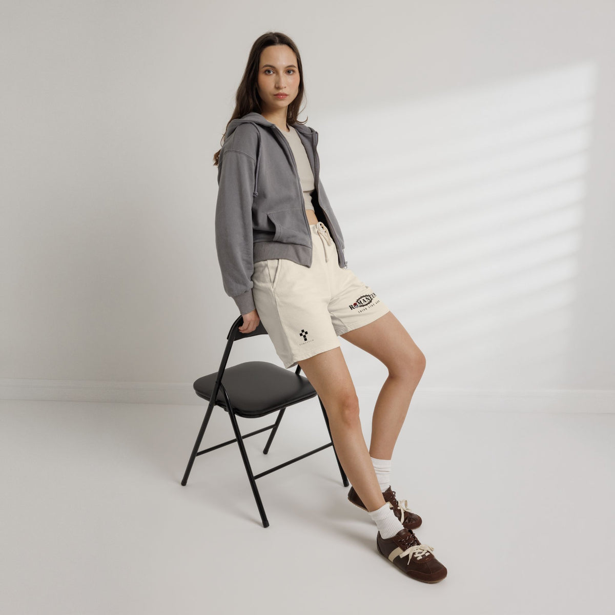 Romaneum 'Think Like God' Fleece Sweat Shorts