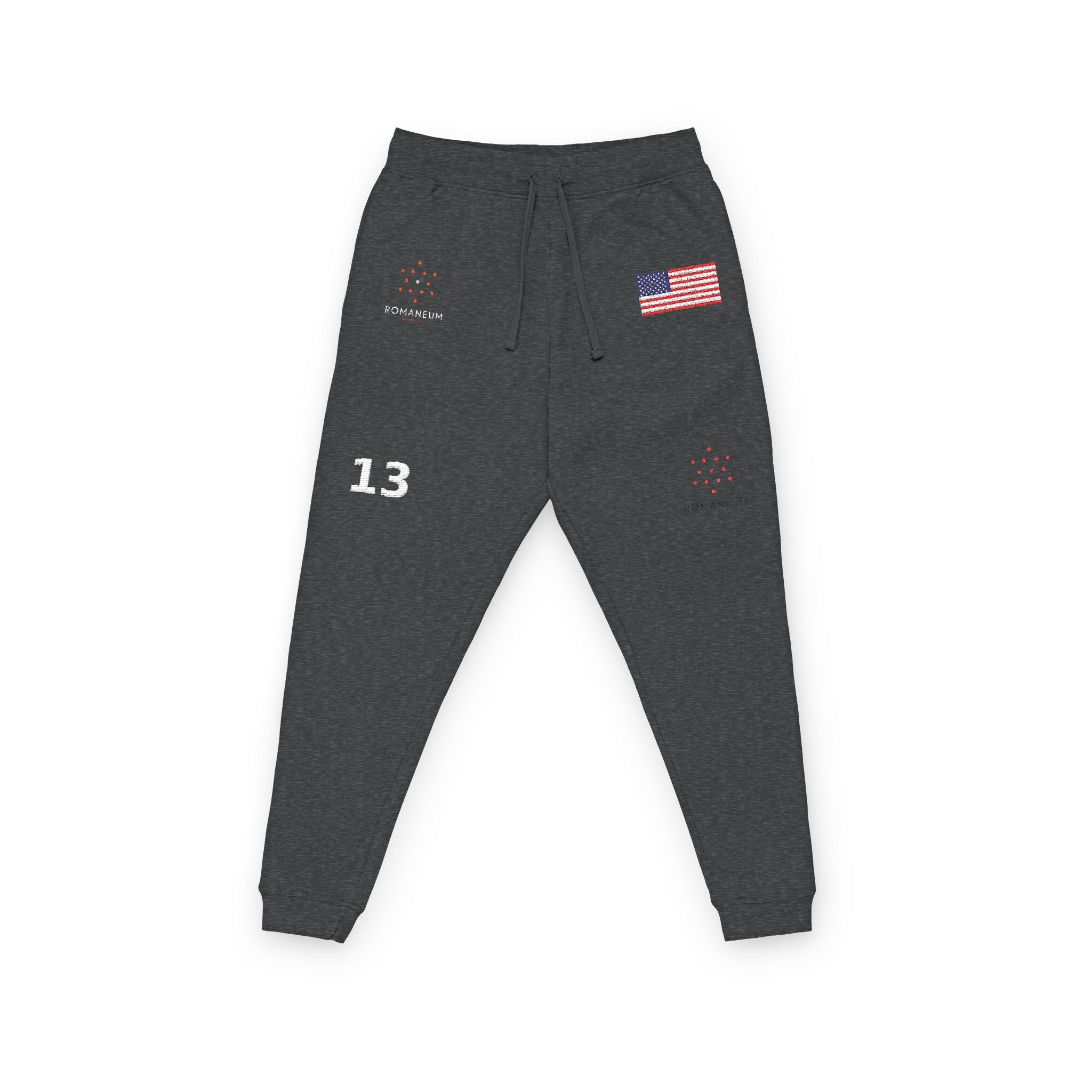 Embroidered American Flag Jogger | Number 13 Fleece Sweatpants