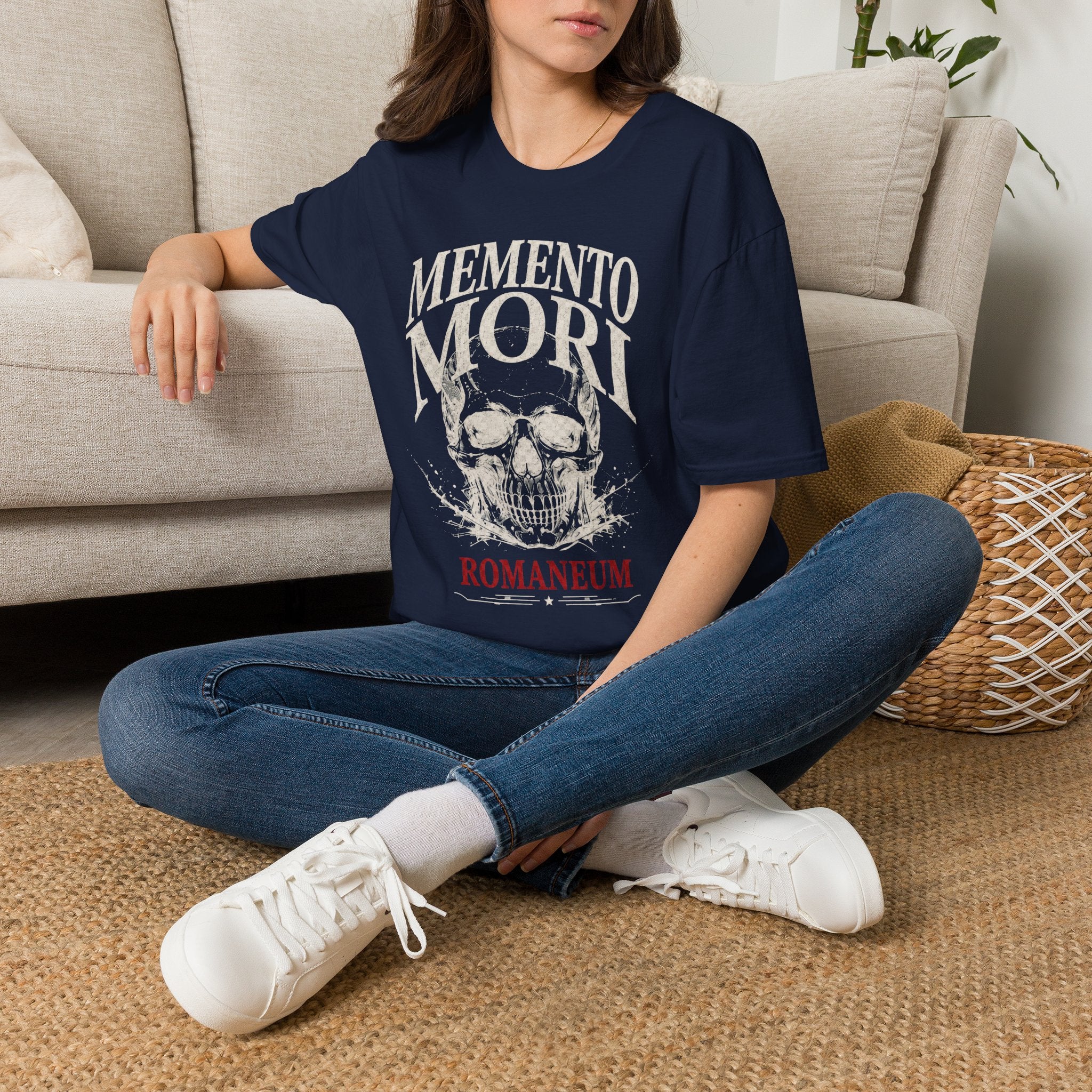 Memento Mori Skull T-Shirt — Gothic Reminder Tee with Romaneum Skull Design