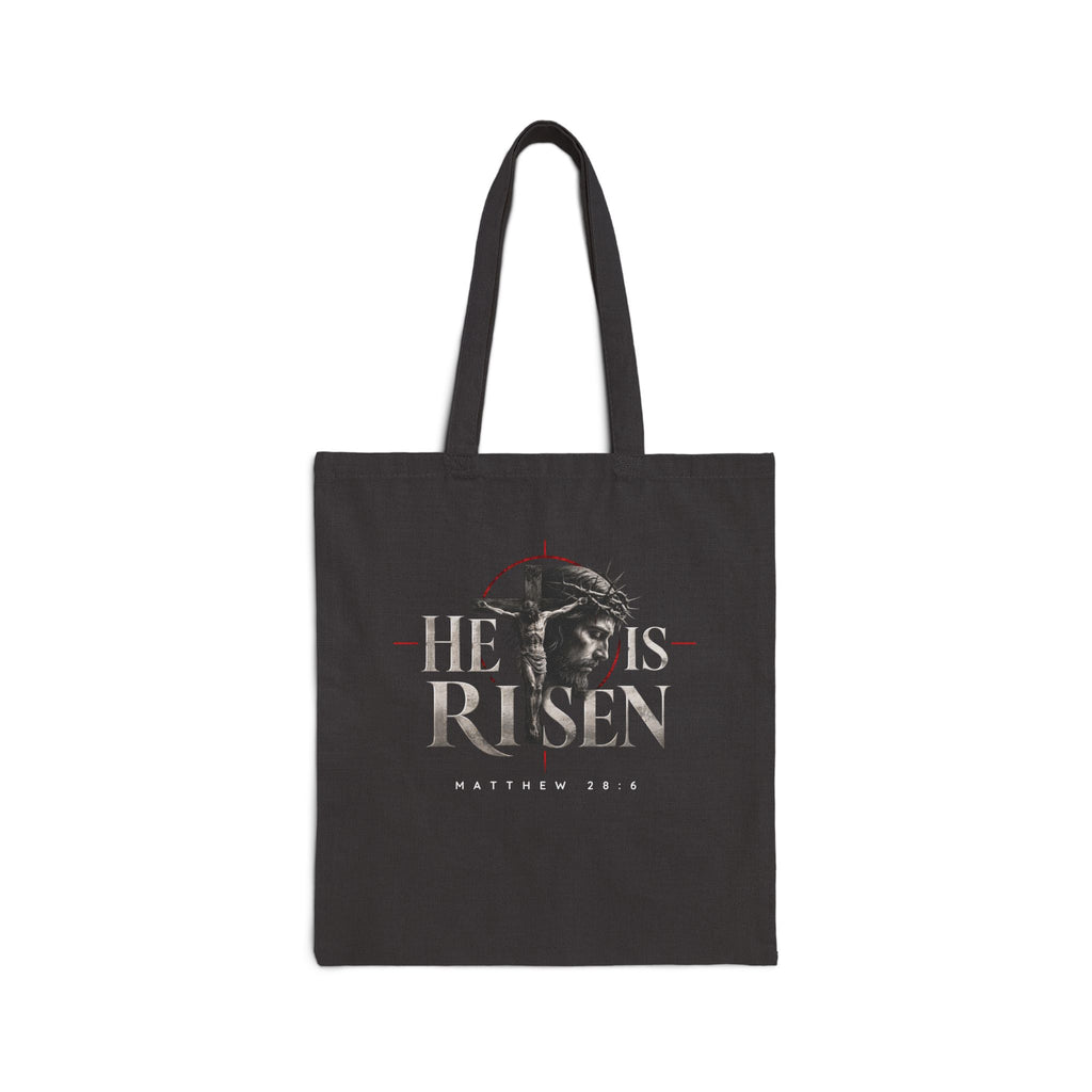 He Is Risen Canvas Tote