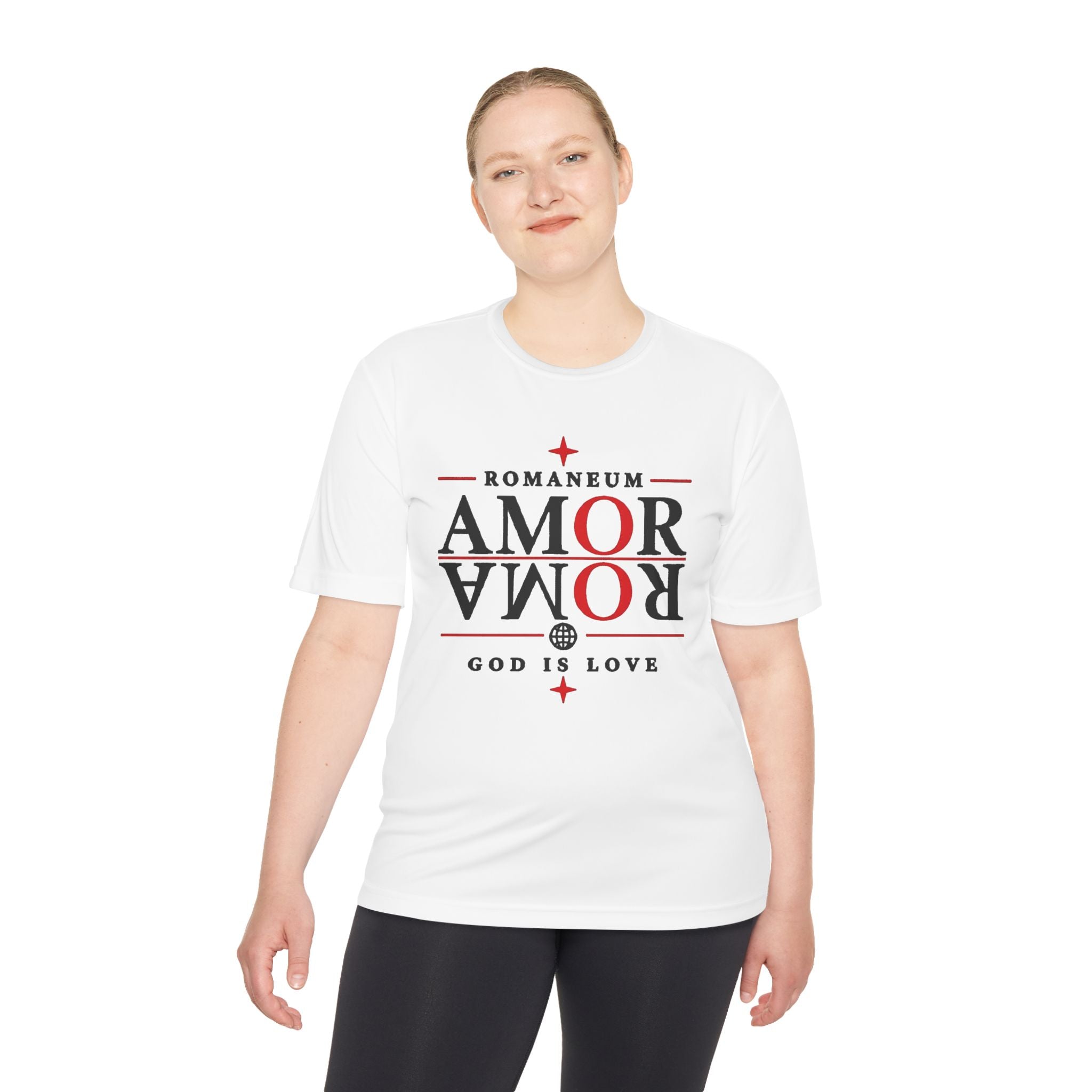 Romaneum AMOR Reversible Graphic Tee — "God Is Love" Christian Scripture Shirt