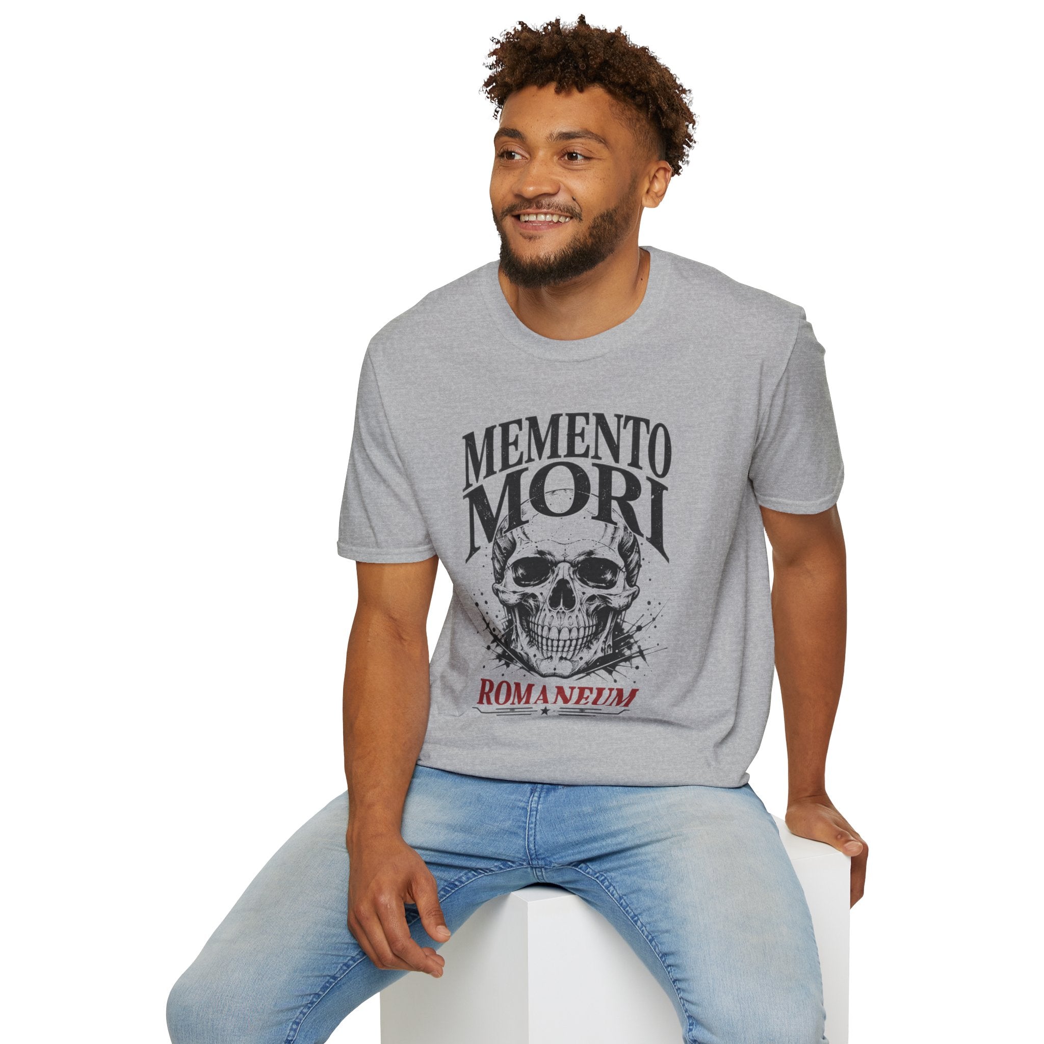 Memento Mori Skull T-Shirt — Gothic Reminder Tee with Romaneum Skull Design